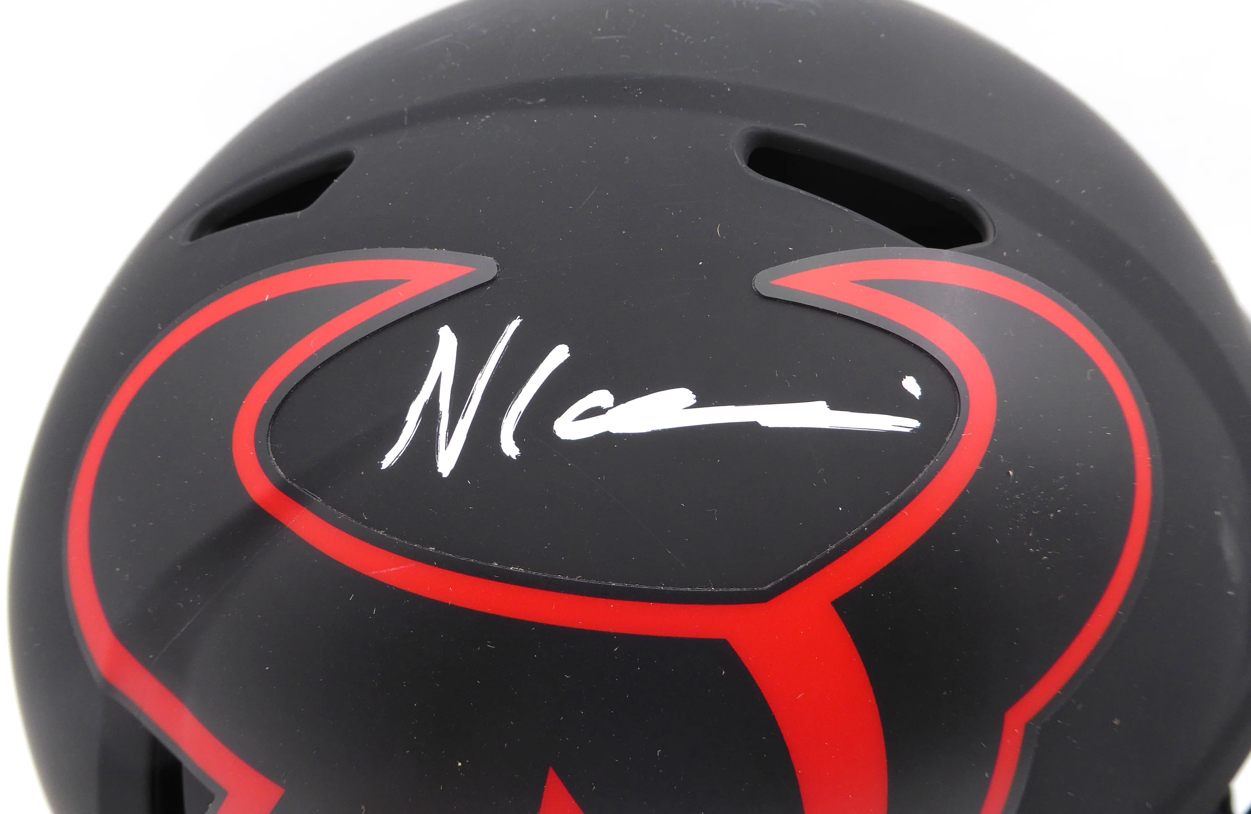 Nico Collins Autographed Eclipse Black Full Size Replica Helmet Houston Texans (Scratches) Beckett BAS QR #1W433069 - Image 2
