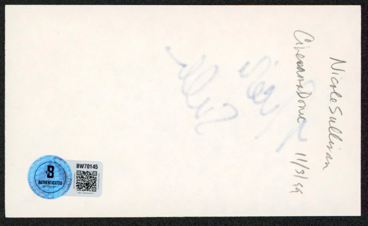 Nicole Sullivan Mad TV Authentic Signed 3x5 Index Card Autographed BAS #BW70145 - Image 3