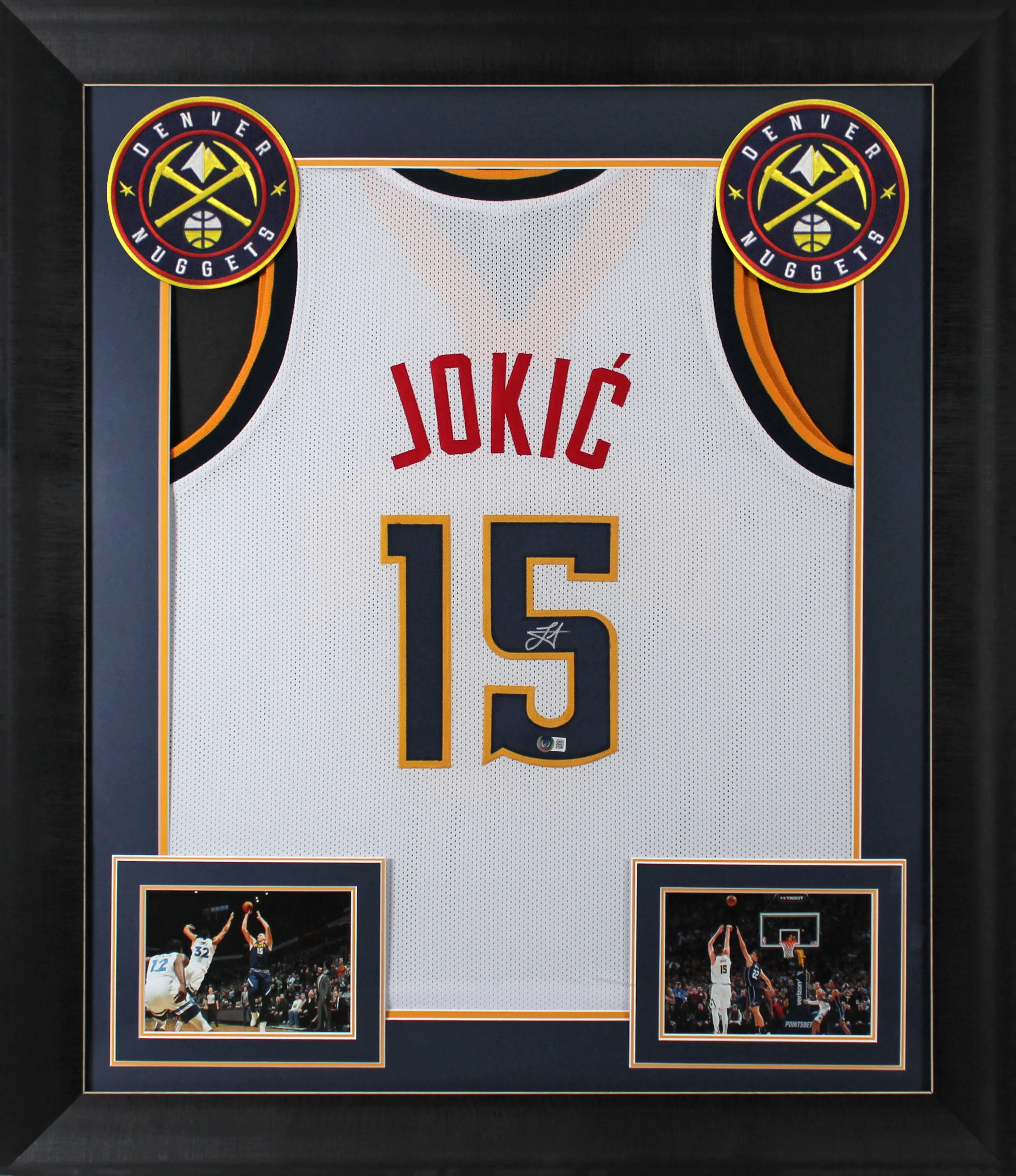 Nikola Jokic Authentic Signed White Pro Style Framed Jersey BAS Witnessed - Image 2