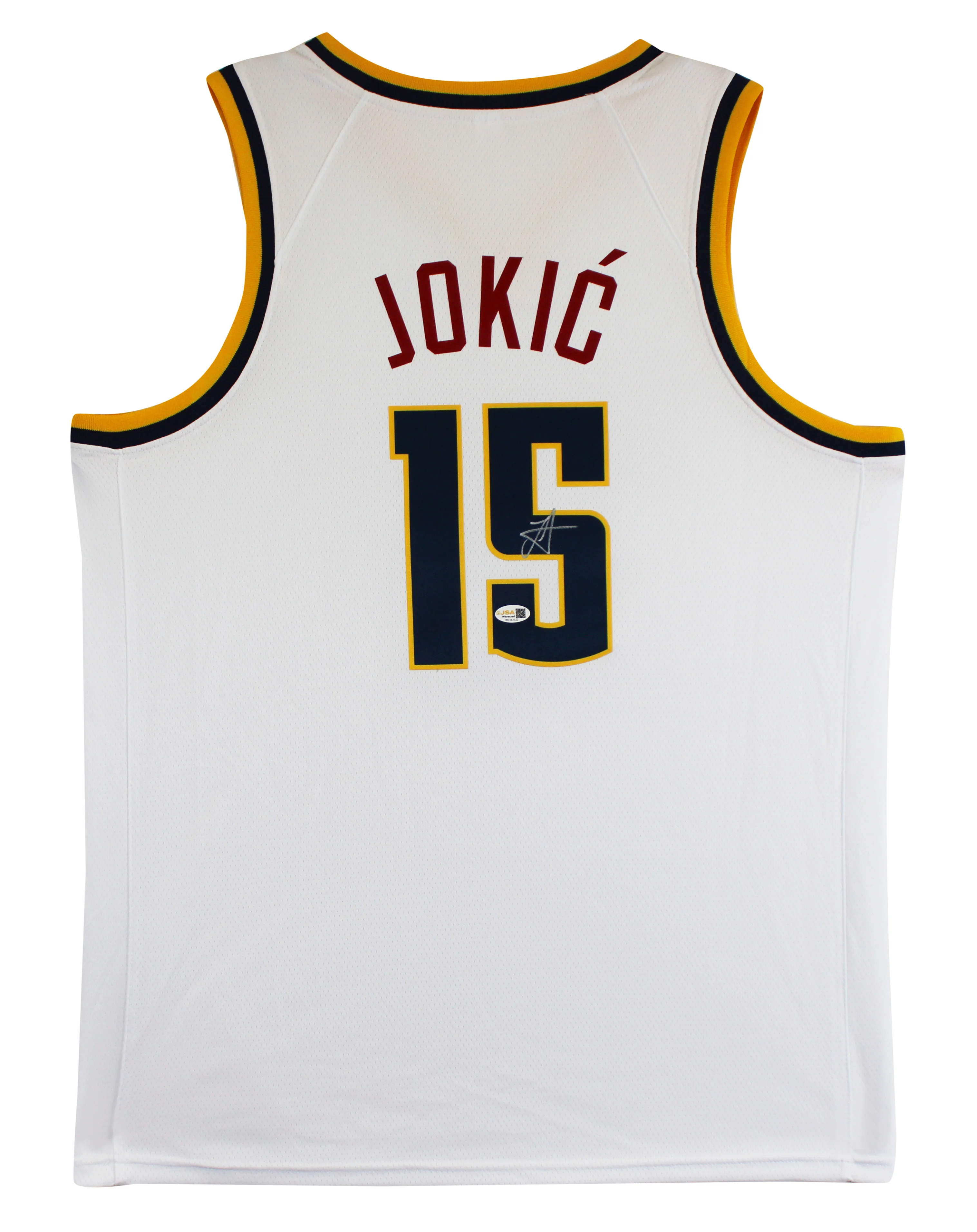 Nikola Jokic Authentic Signed White Pro Style Jersey Autographed JSA 3 - Image 2