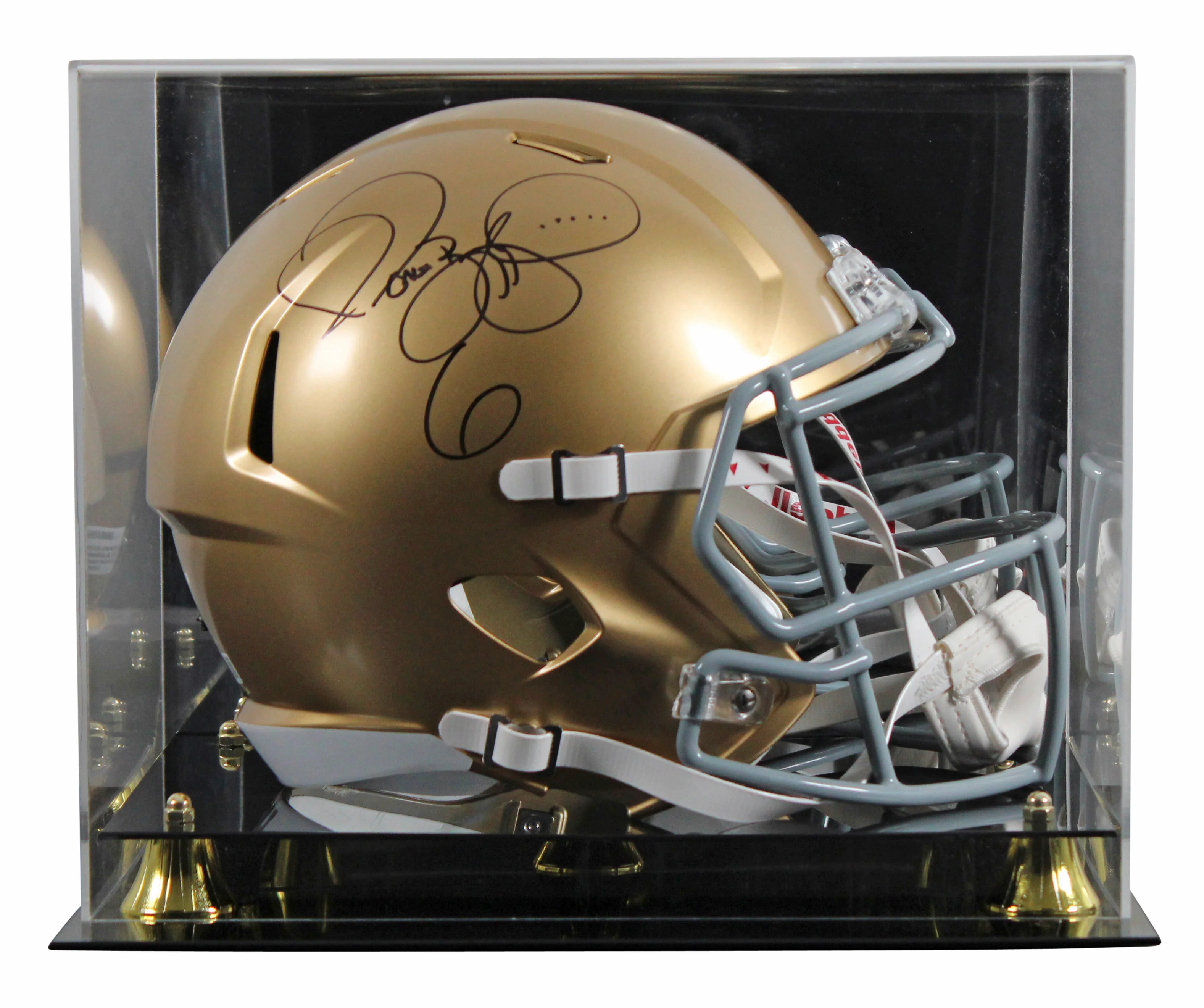 Notre Dame Jerome Bettis Signed Full Size Speed Rep Helmet W/ Case BAS Witnessed - Image 2