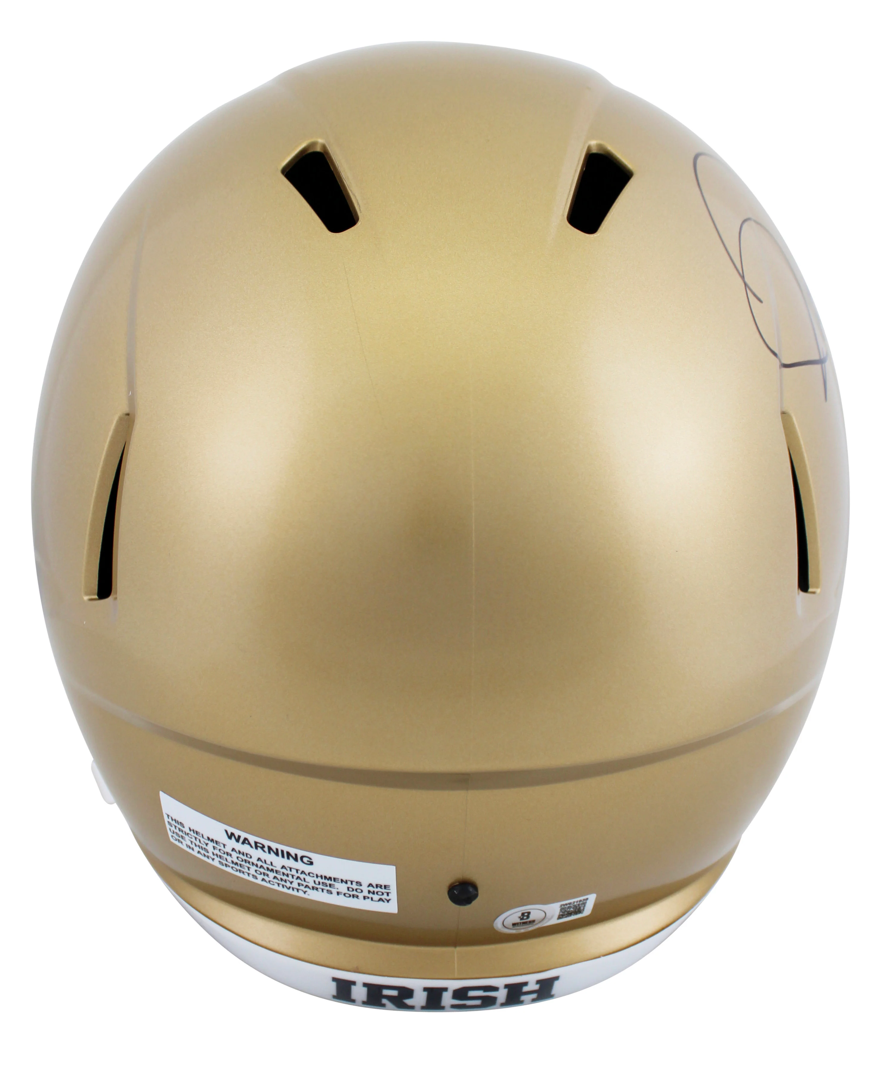 Notre Dame Jerome Bettis Signed Full Size Speed Rep Helmet W/ Case BAS Witnessed - Image 4