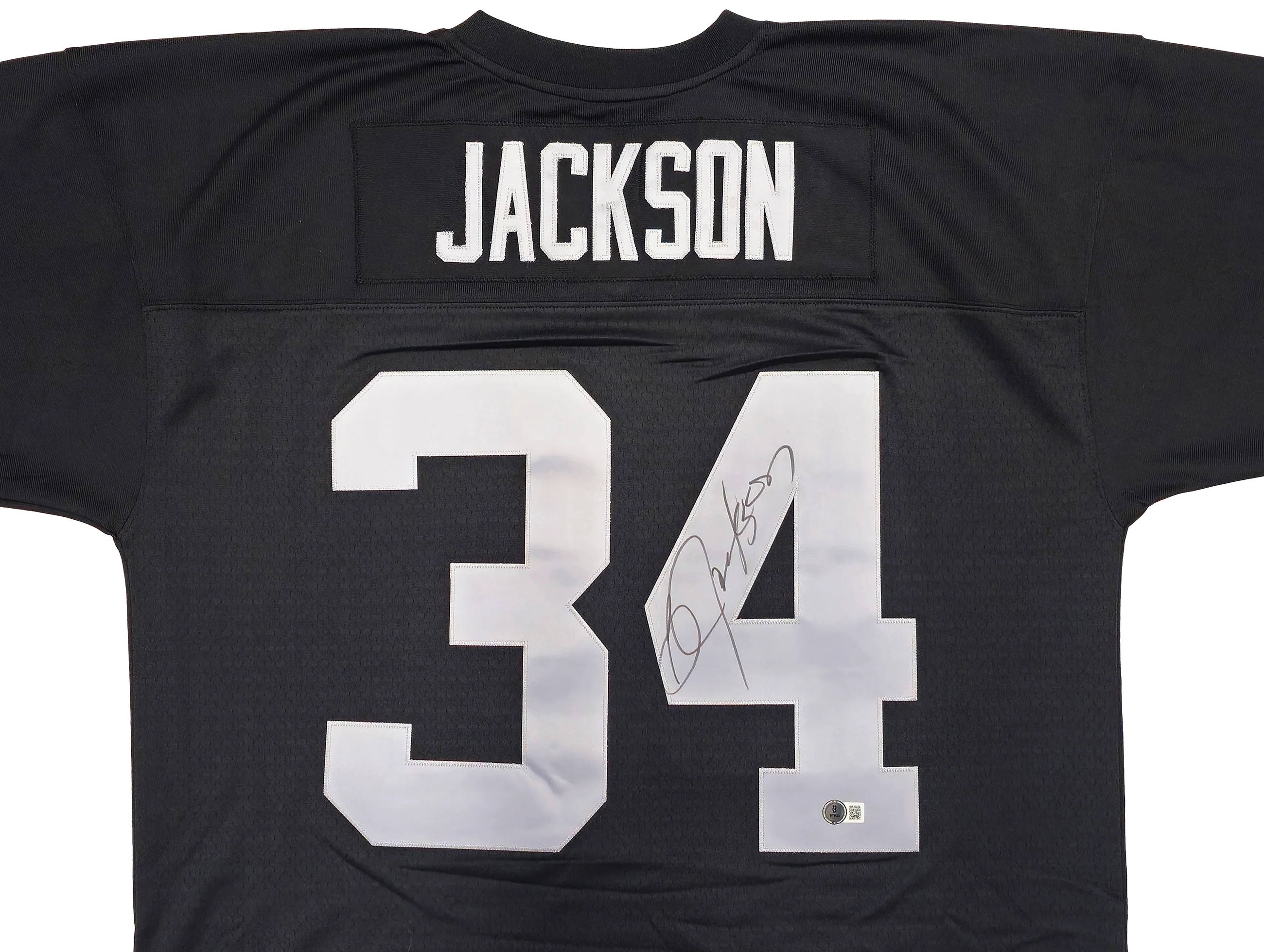 Oakland Raiders Bo Jackson Autographed Black Authentic Mitchell & Ness 1988 Throwback Jersey Size XL Beckett BAS Witness Stock #230006 - Image 3