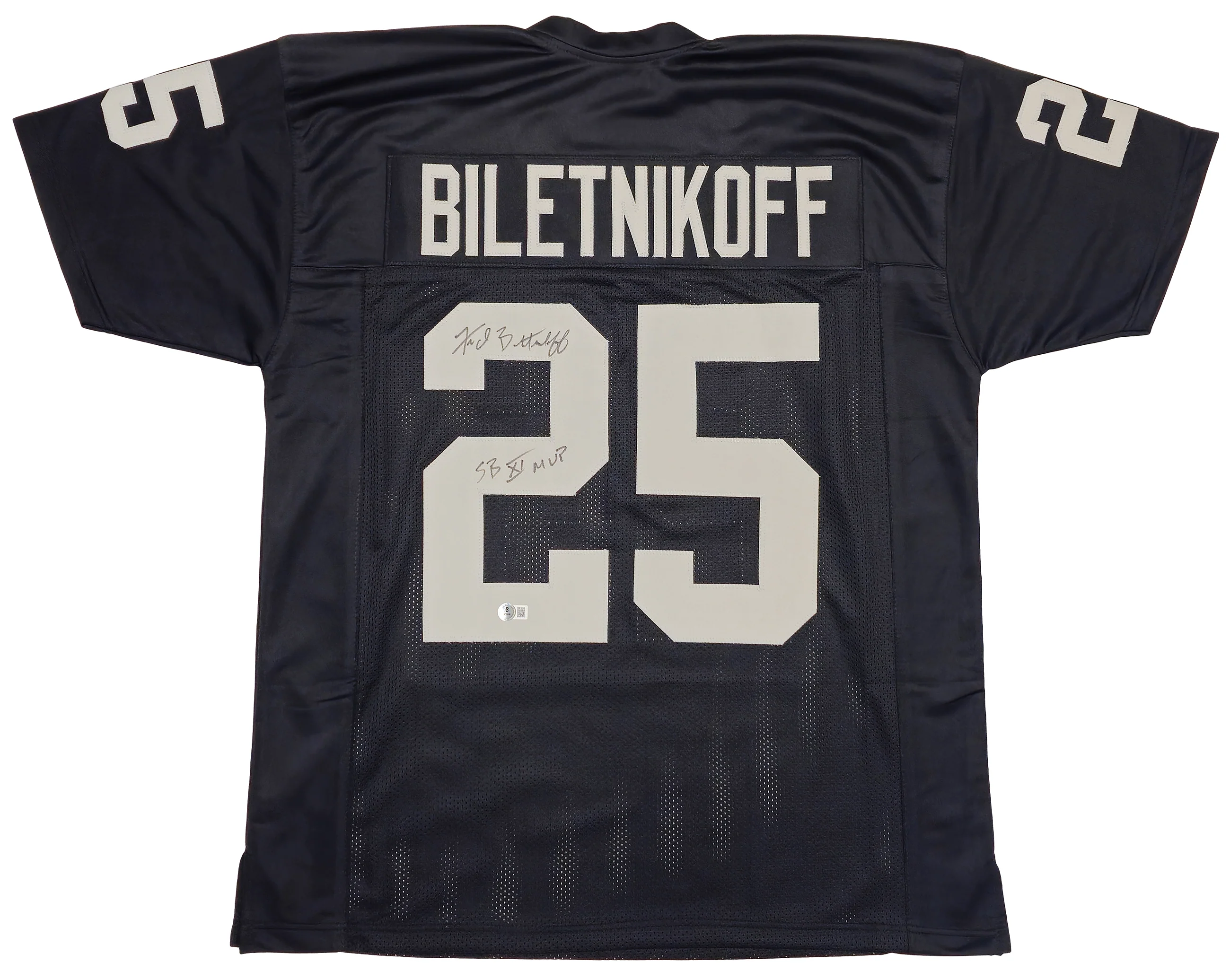 Oakland Raiders Fred Biletnikoff Autographed Black Jersey "SB XI MVP" Beckett BAS Witness Stock #230002 - Image 2
