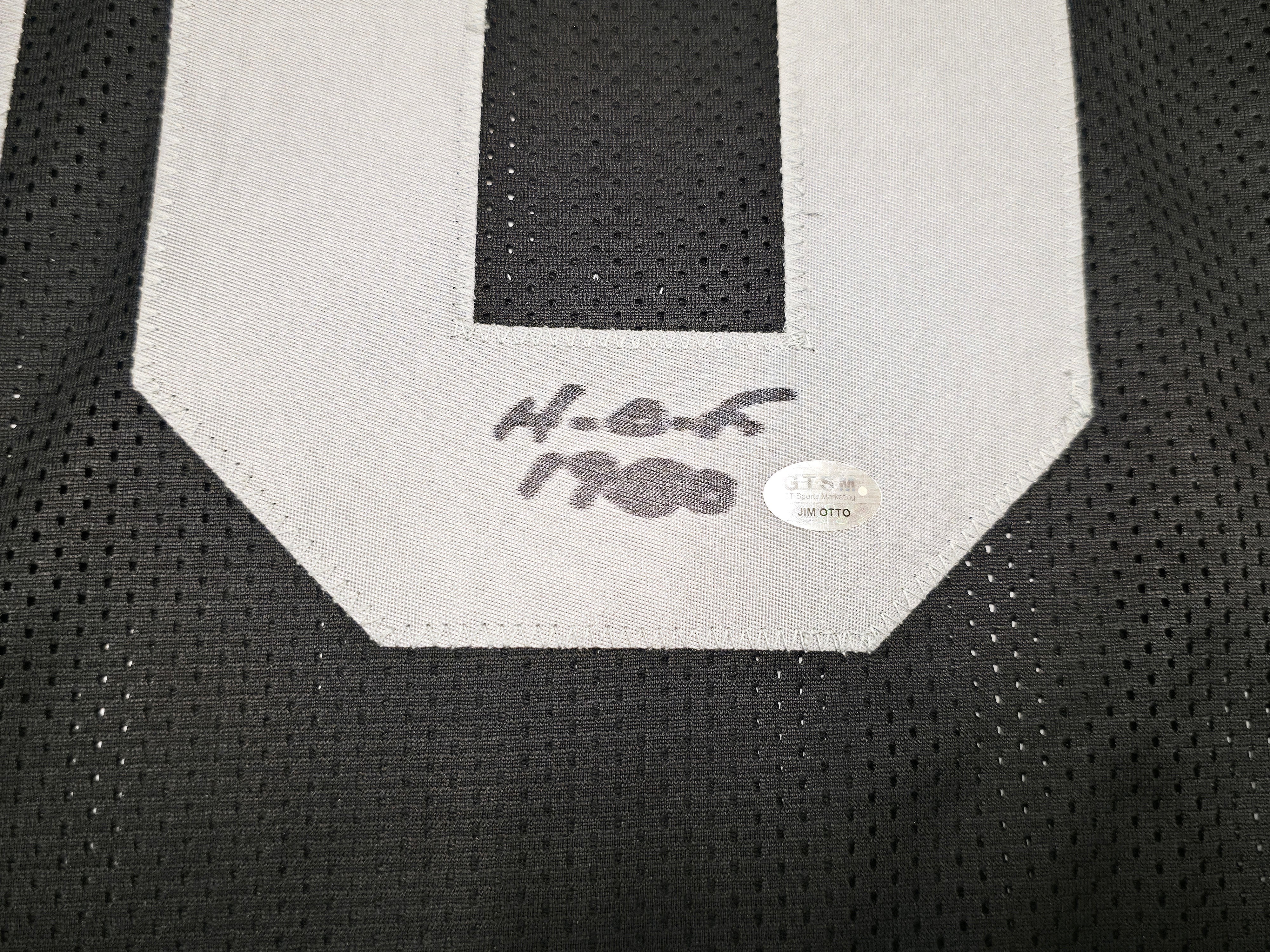 Oakland Raiders Jim Otto Autographed Black Jersey GTSM Stock #256891 - Image 4