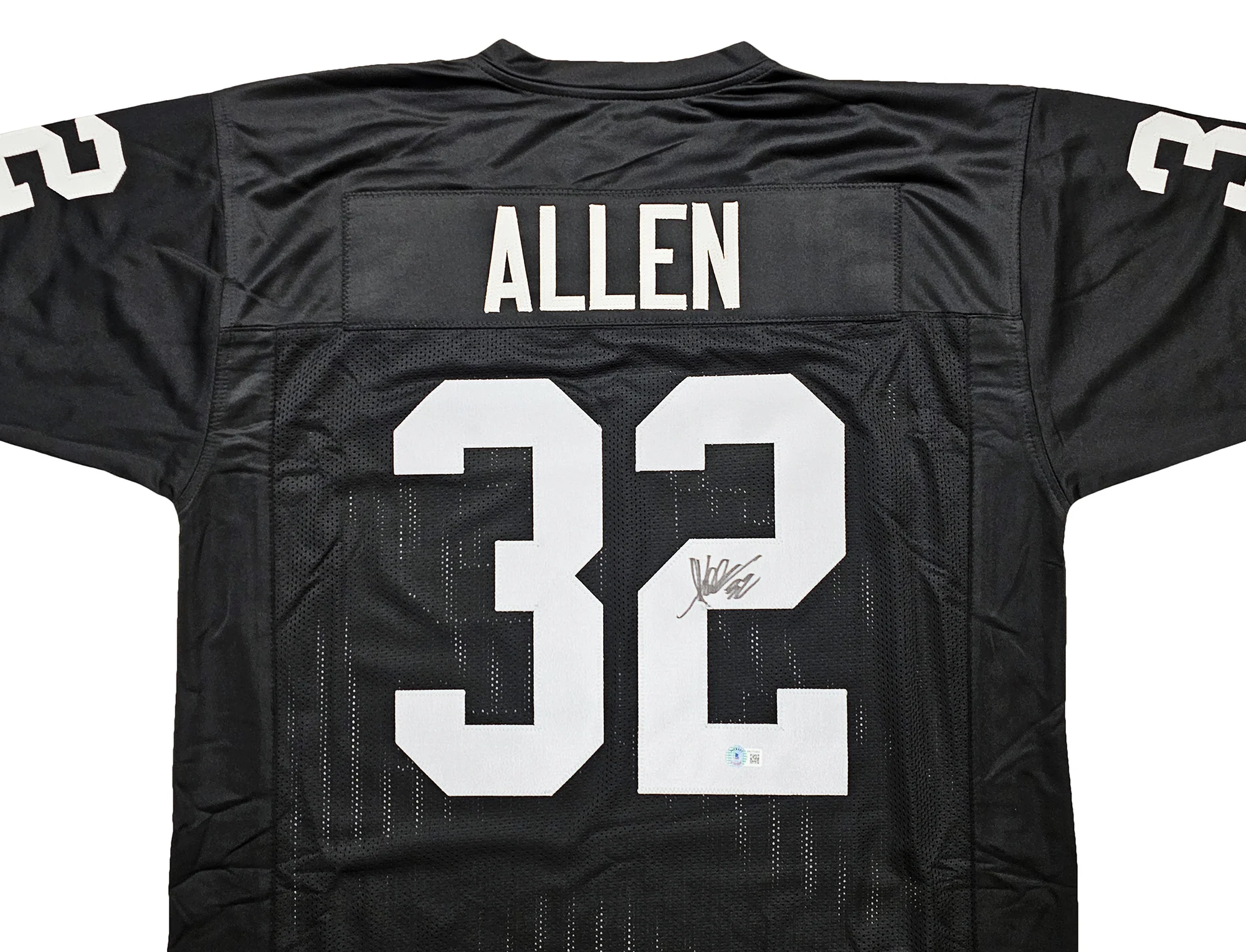 Oakland Raiders Marcus Allen Autographed Black Jersey Beckett BAS Witness Stock #215325 - Image 3