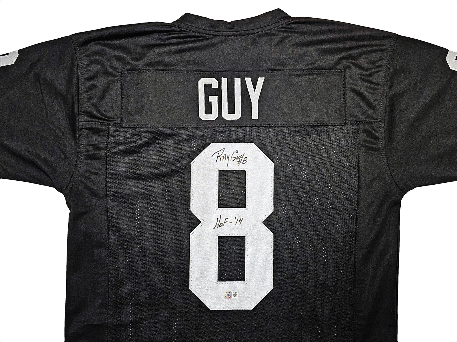 Oakland Raiders Ray Guy Autographed Black Jersey "HOF '14" Beckett BAS QR Stock #212446 - Image 3