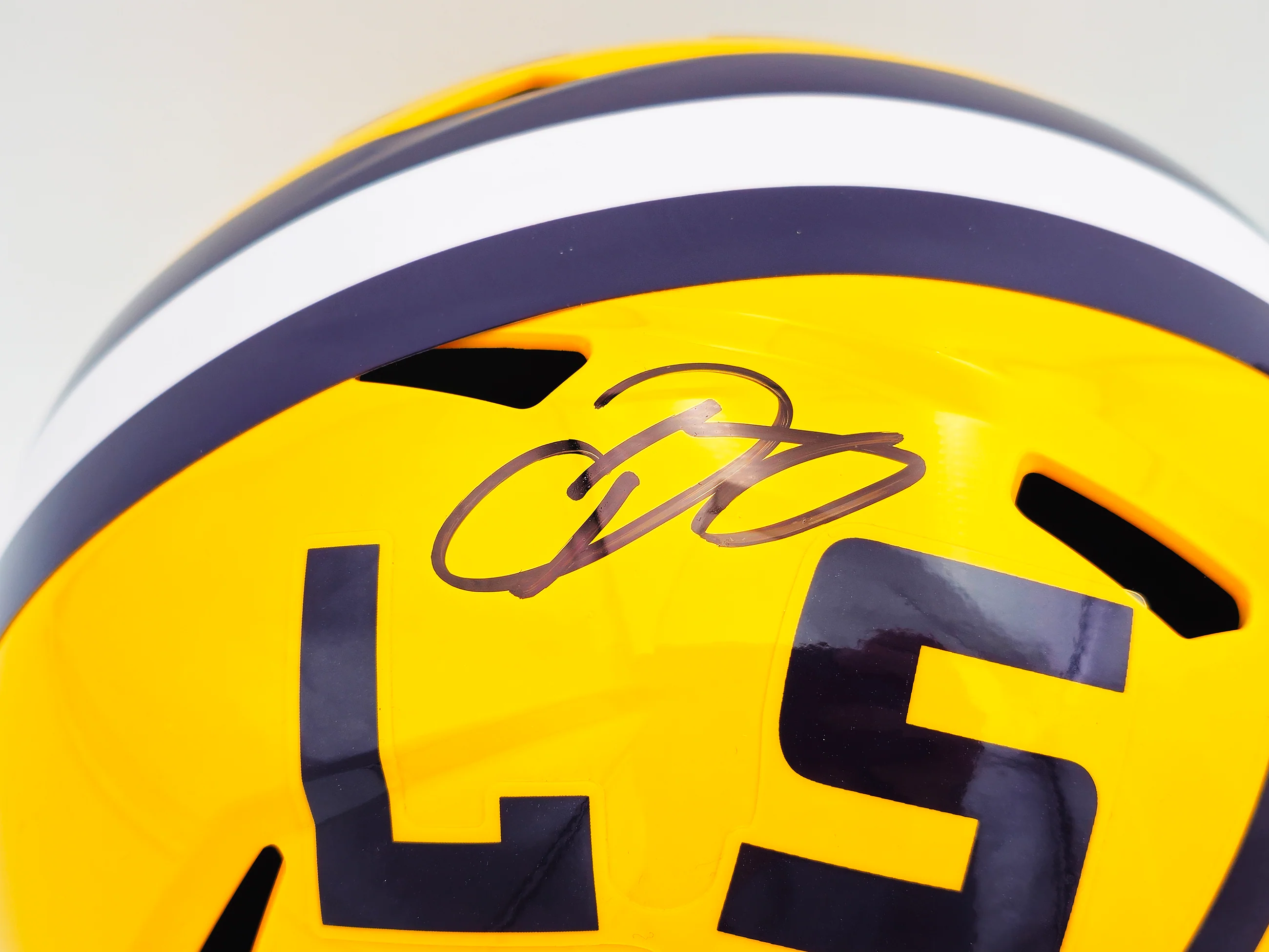 Odell Beckham Jr. Autographed LSU Tigers Yellow Full Size Speed Replica Helmet Beckett BAS Witness Stock #235086 - Image 2