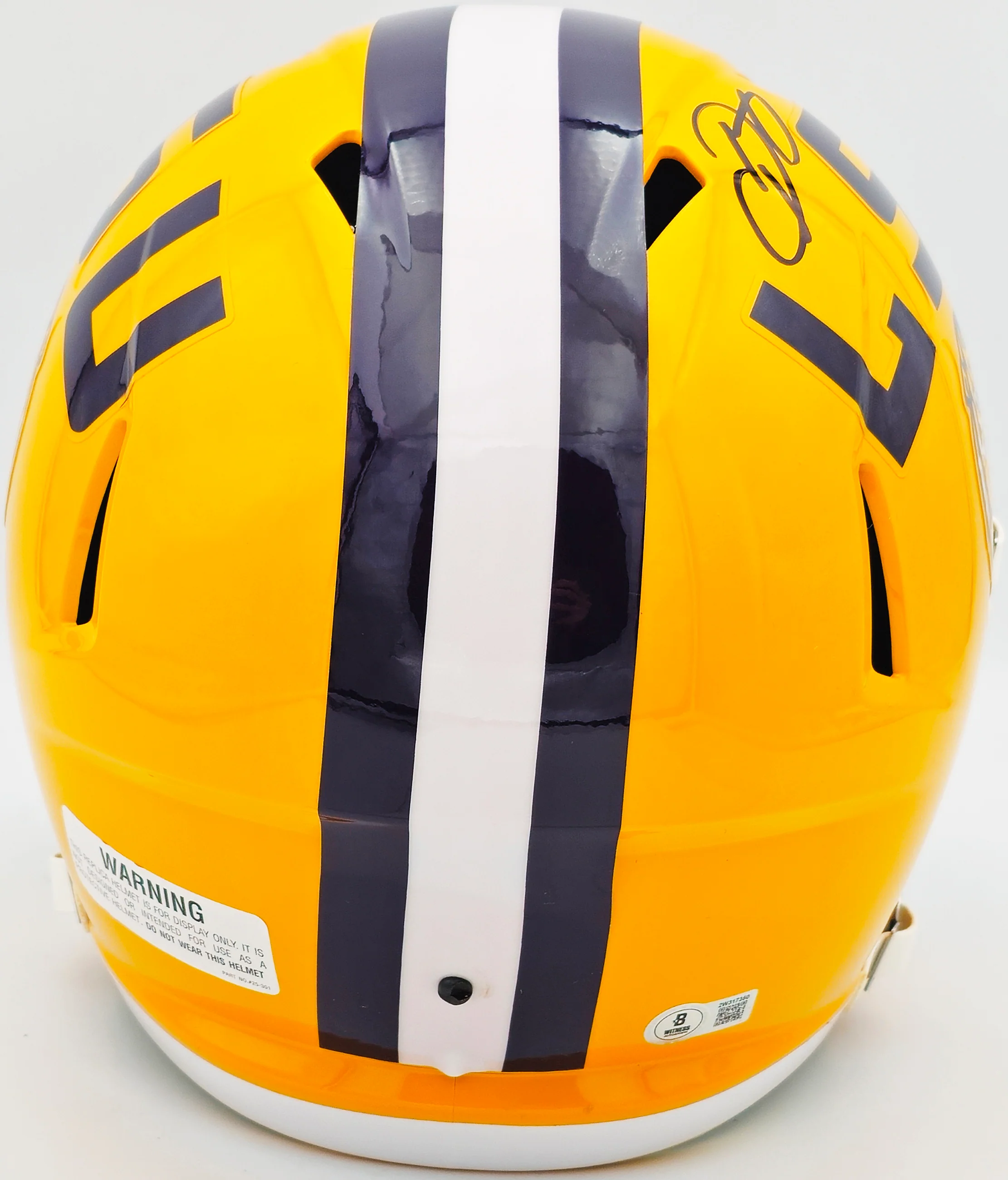 Odell Beckham Jr. Autographed LSU Tigers Yellow Full Size Speed Replica Helmet Beckett BAS Witness Stock #235086 - Image 4