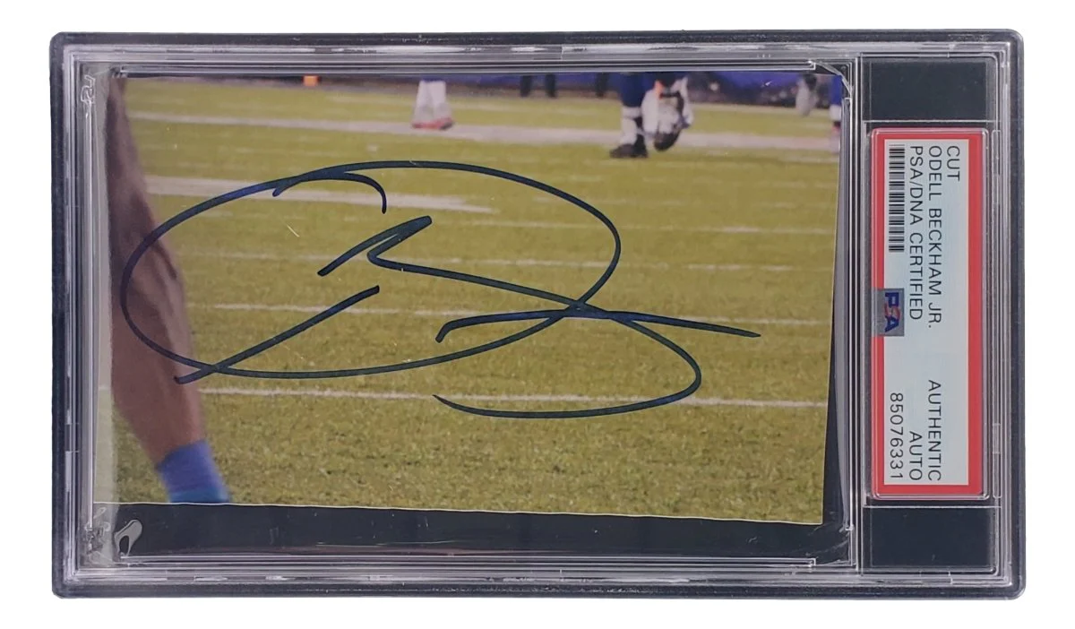 Odell Beckham Jr Signed Slabbed Baltimore Ravens Cut Signature PSA/DNA 85076331 - Image 3
