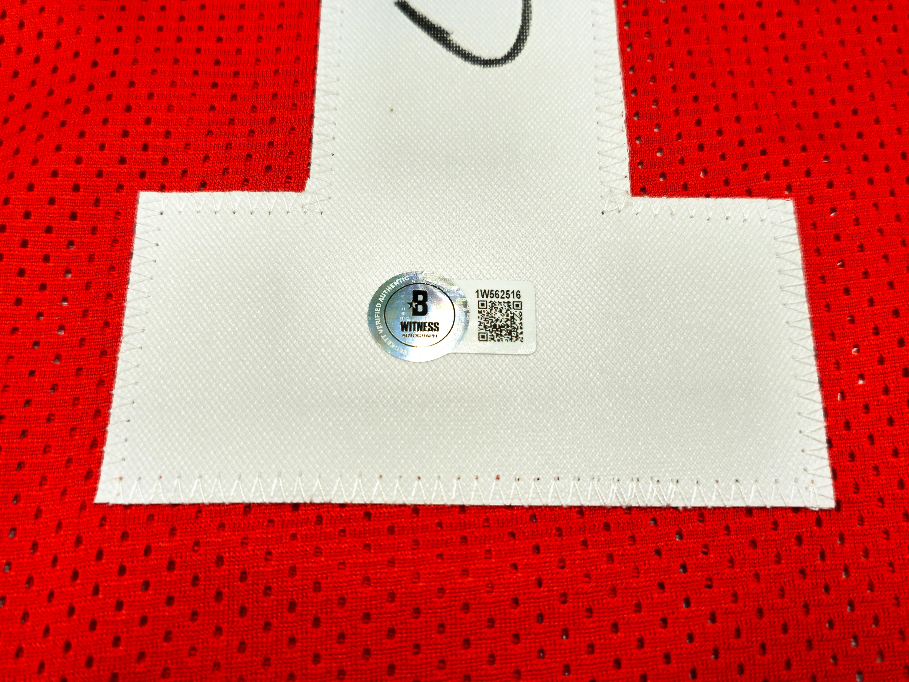 Ohio State Buckeyes Urban Meyer Autographed Red Jersey Beckett BAS Witness Stock #230169 - Image 5