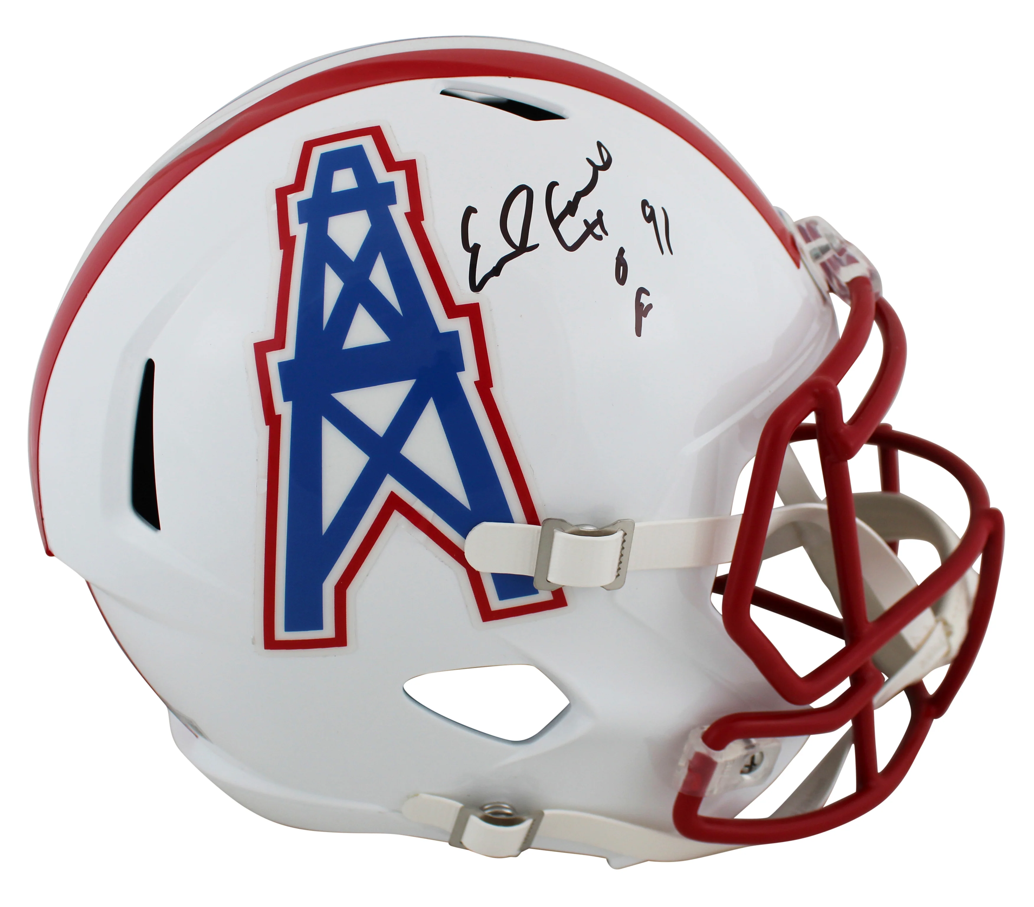 Oilers Earl Campbell "HOF" Signed 1981-98 TB F/S Speed Rep Helmet W/ Case BAS W - Image 3