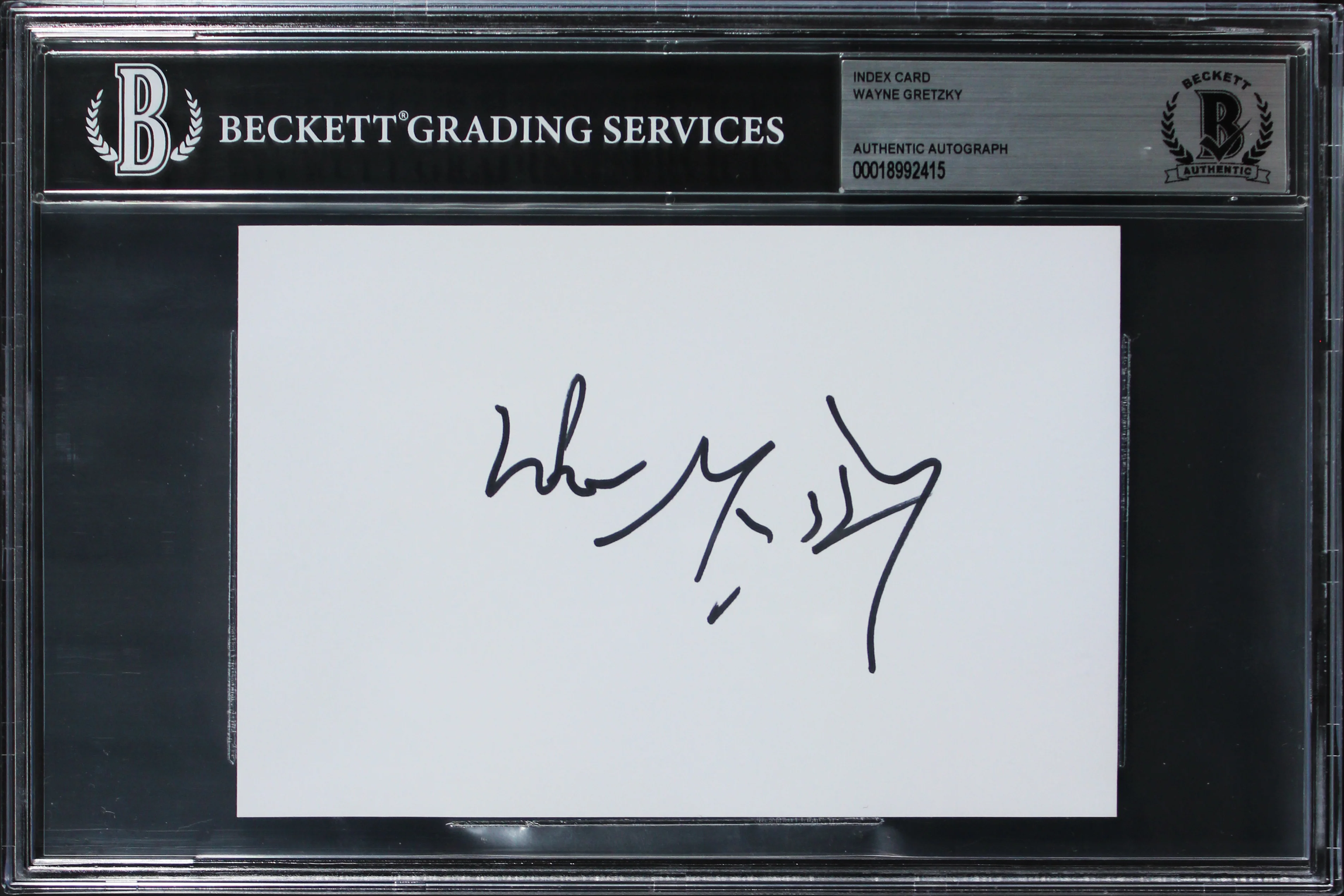 Oilers Wayne Gretzky Authentic Signed 4x6 Index Card Autographed BAS Slabbed 3 - Image 2