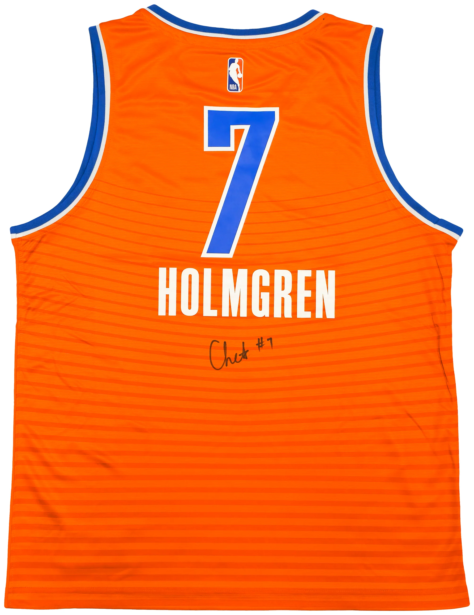 Oklahoma City Thunder Chet Holmgren Autographed Red Fanatics Jersey Size L Beckett BAS Witness Stock #234062 - Image 2
