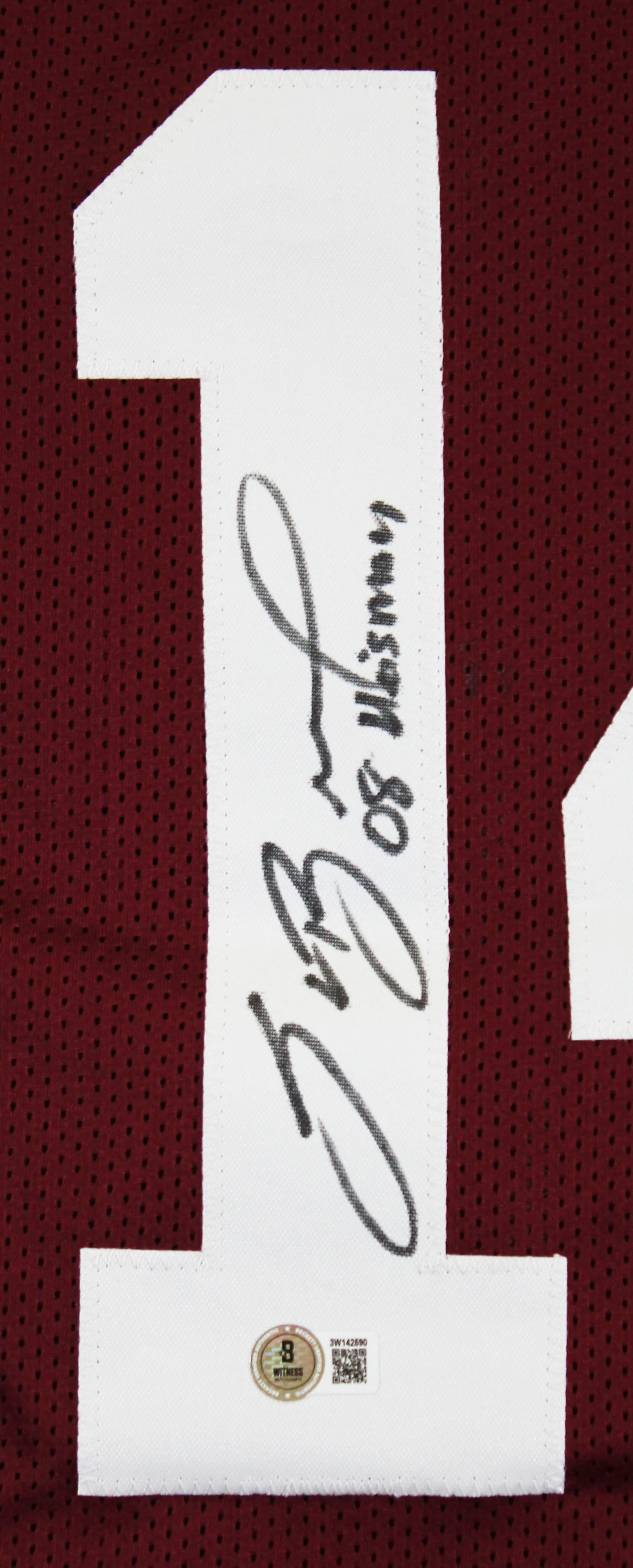 Oklahoma Sam Bradford "2008 Heisman" Signed Maroon Pro Style Framed Jersey BAS W - Image 3