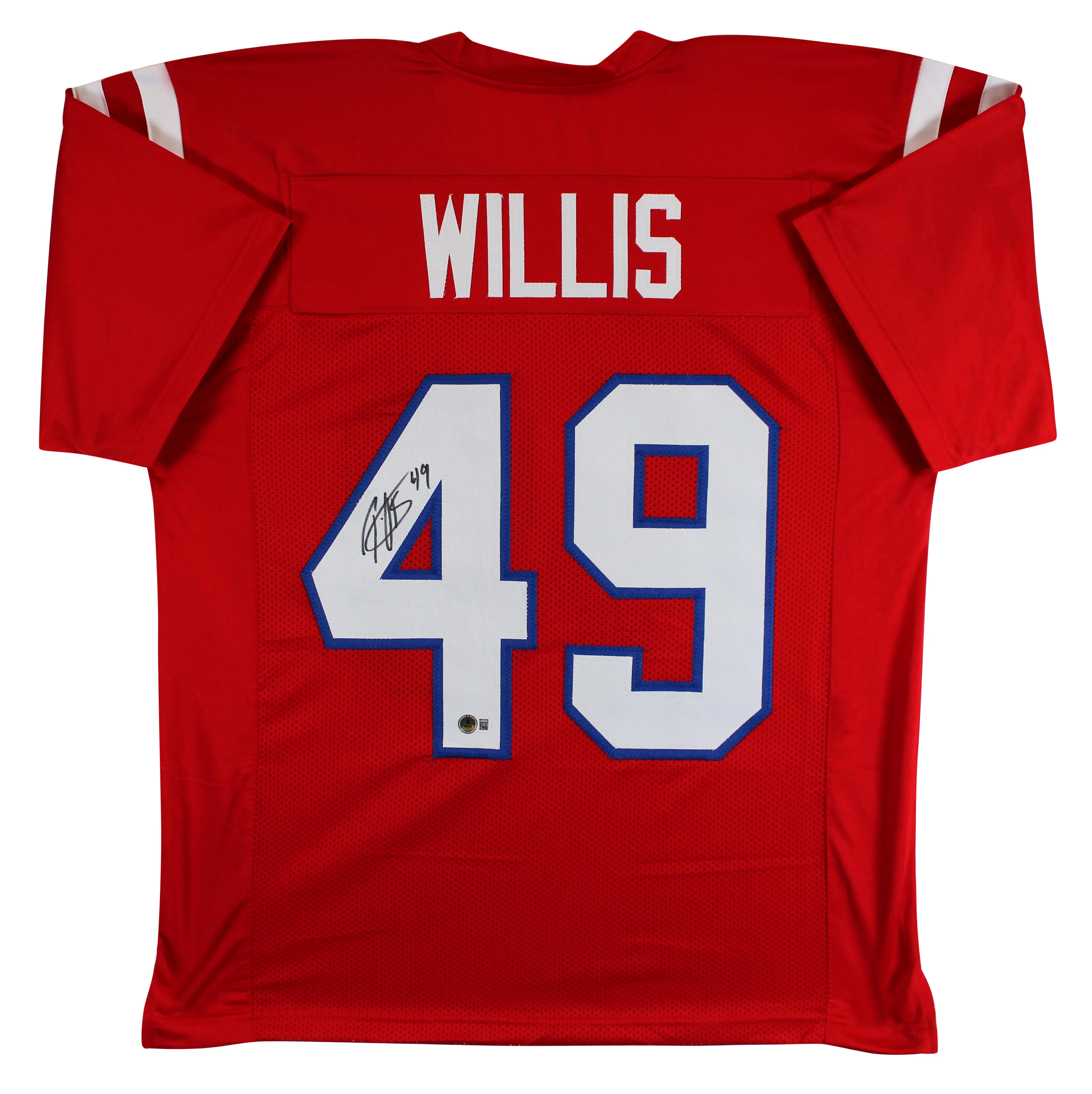 Ole Miss Patrick Willis Authentic Signed Red Pro Style Jersey BAS Witnessed - Image 2