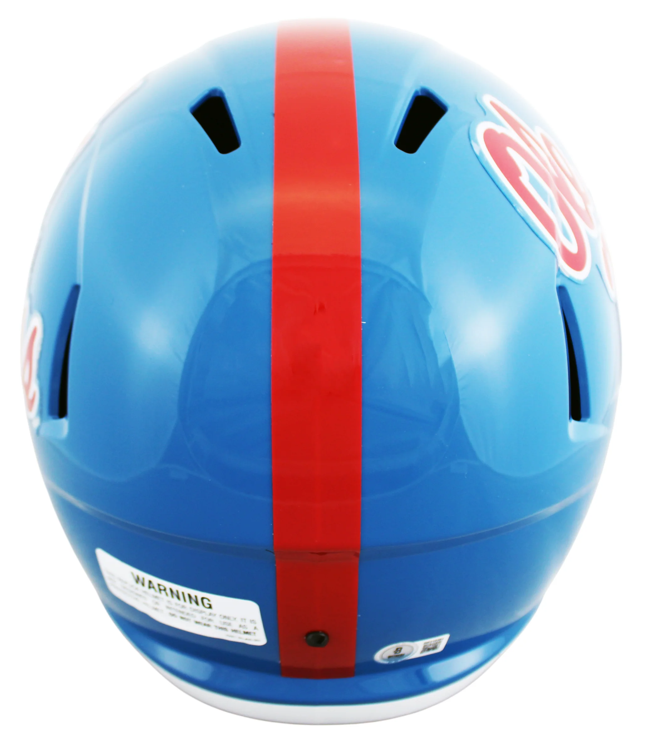 Ole Miss Patrick Willis Signed Powder Blue F/S Speed Rep Helmet W/ Case BAS Wit - Image 4