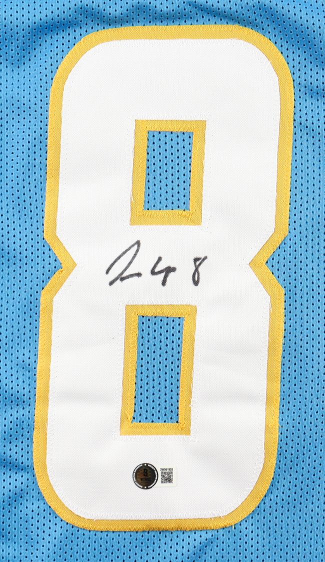 Omarion Hampton Los Angeles Signed Powder Blue Jersey BAS - Image 2