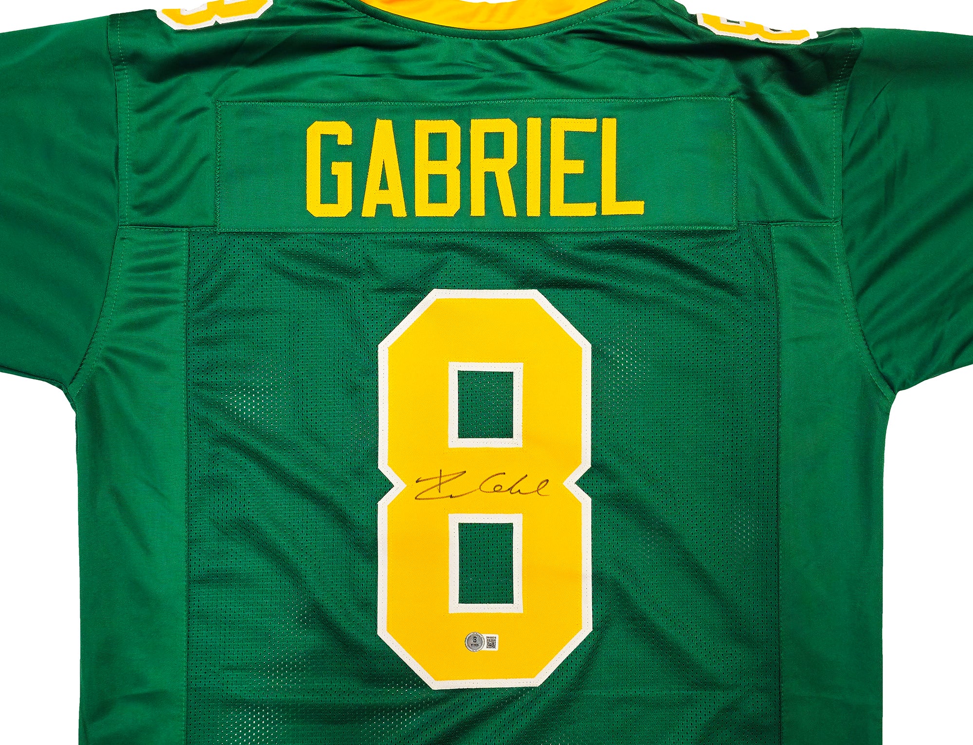 Oregon Ducks Dillon Gabriel Autographed Green Jersey Beckett BAS Witness Stock #235758 - Image 3