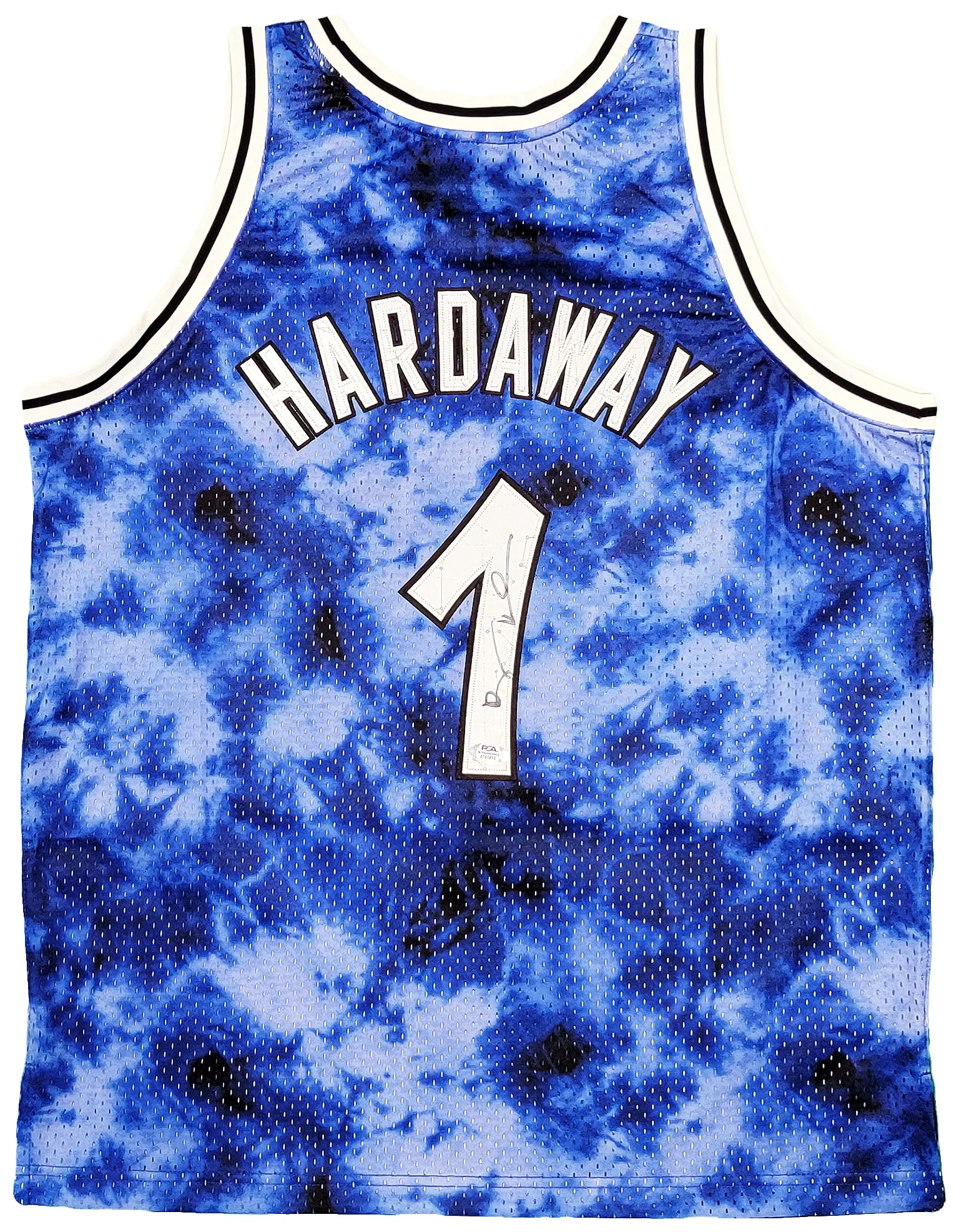 Orlando Magic Anfernee Penny Hardaway Autographed Blue Authentic Mitchell & Ness Galaxy 1994-95 Hardwood Classic Swingman Jersey Size L PSA/DNA Stock #208259 - Image 2
