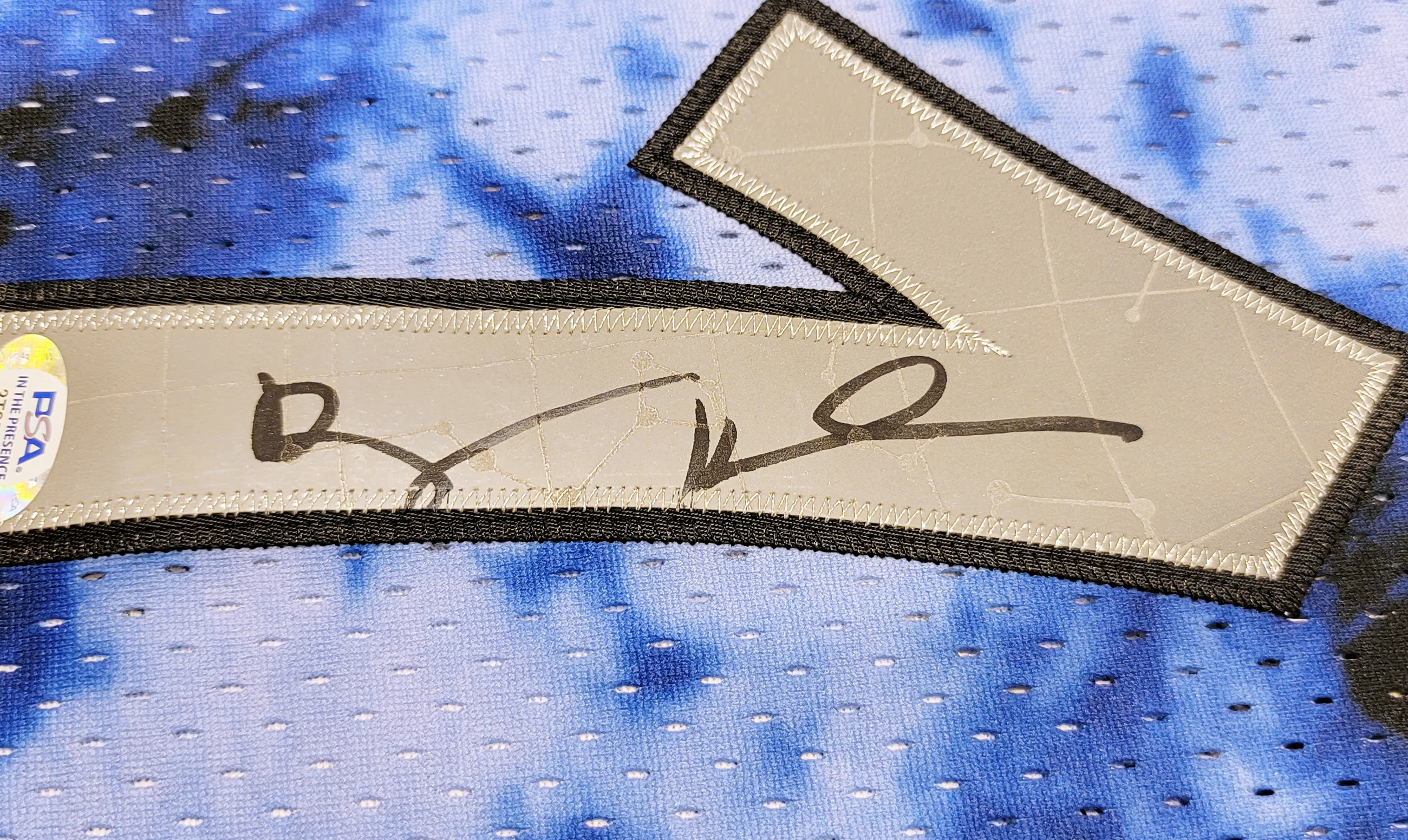 Orlando Magic Anfernee Penny Hardaway Autographed Blue Authentic Mitchell & Ness Galaxy 1994-95 Hardwood Classic Swingman Jersey Size L PSA/DNA Stock #208259 - Image 4