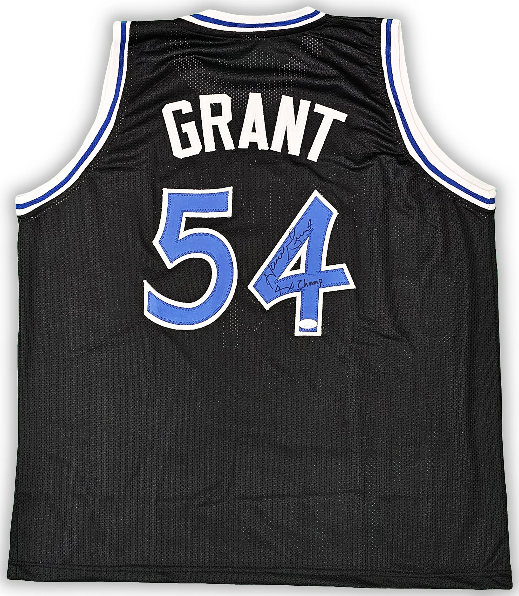 Orlando Magic Horace Grant Autographed Black Jersey "4x Champs" JSA Stock #215708 - Image 2