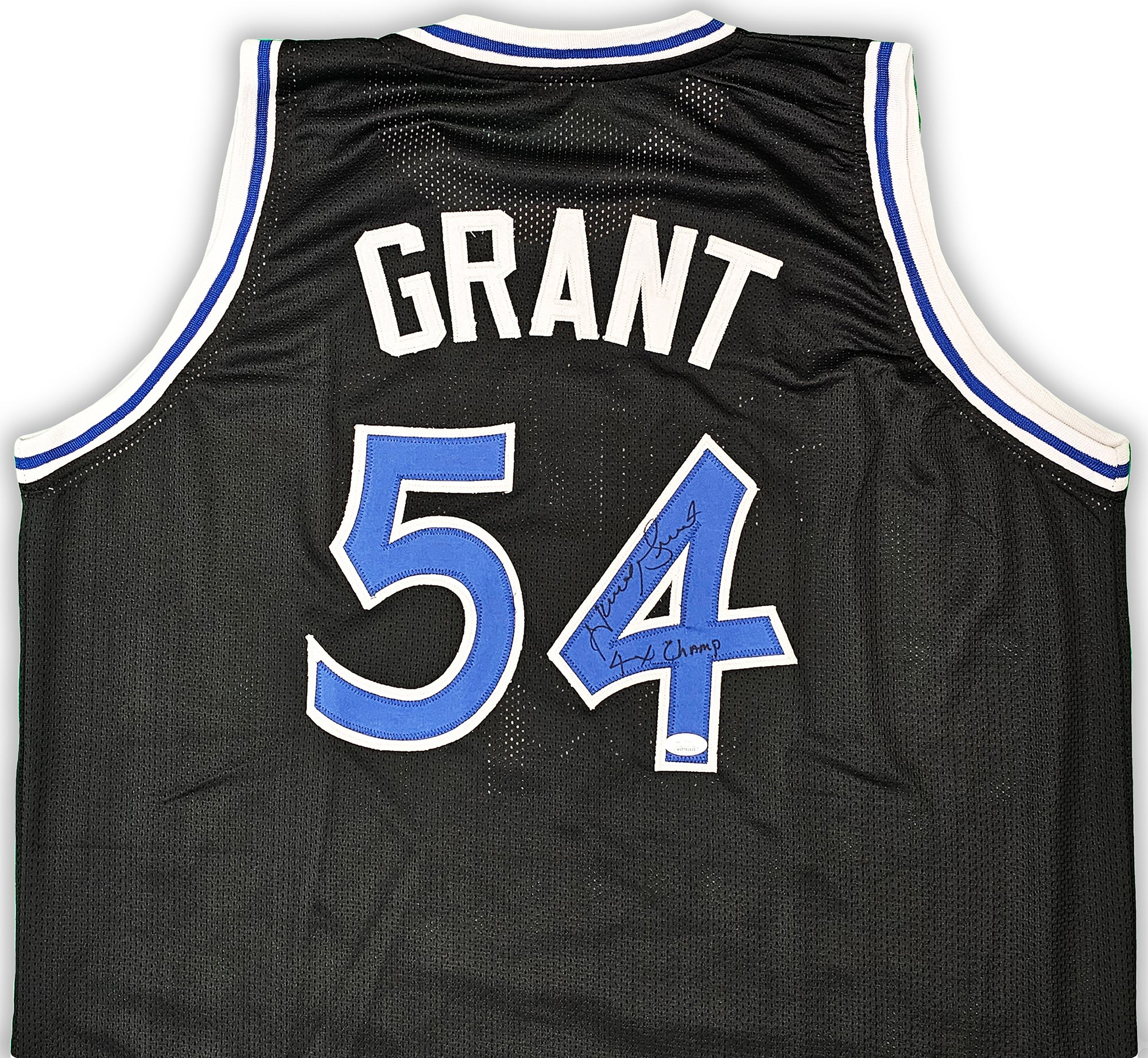 Orlando Magic Horace Grant Autographed Black Jersey "4x Champs" JSA Stock #215708 - Image 3