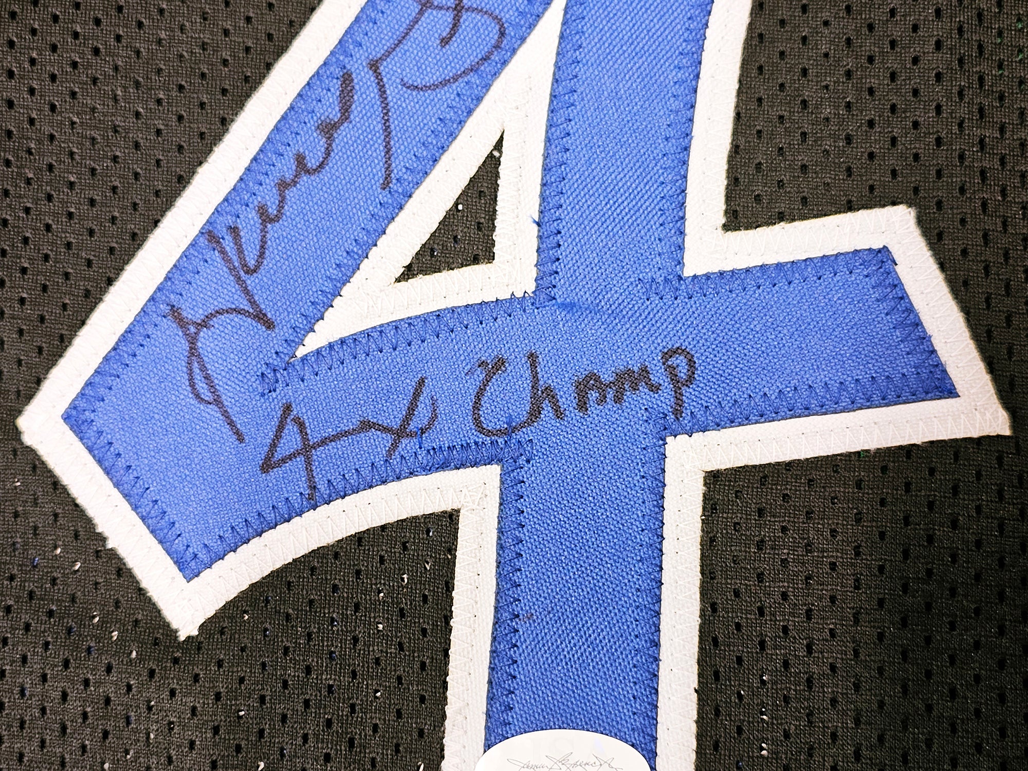 Orlando Magic Horace Grant Autographed Black Jersey "4x Champs" JSA Stock #215708 - Image 5