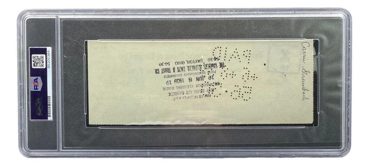 Orville Wright Signed Slabbed Bank Check PSA/DNA 85200384 - Image 2