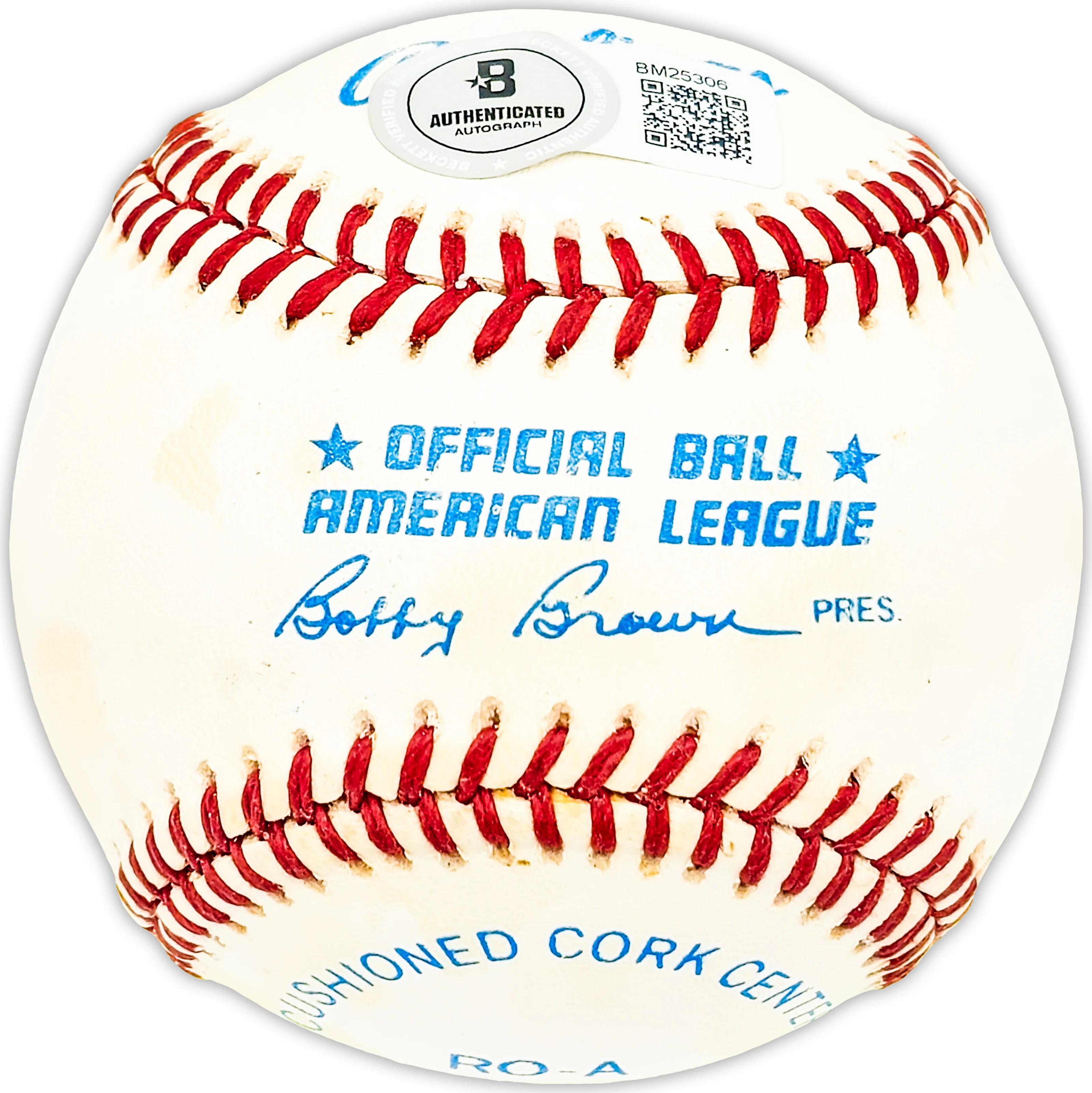 Oscar Azocar Autographed Official AL Baseball New York Yankees, San Diego Padres Beckett BAS QR #BM25306 - Image 2