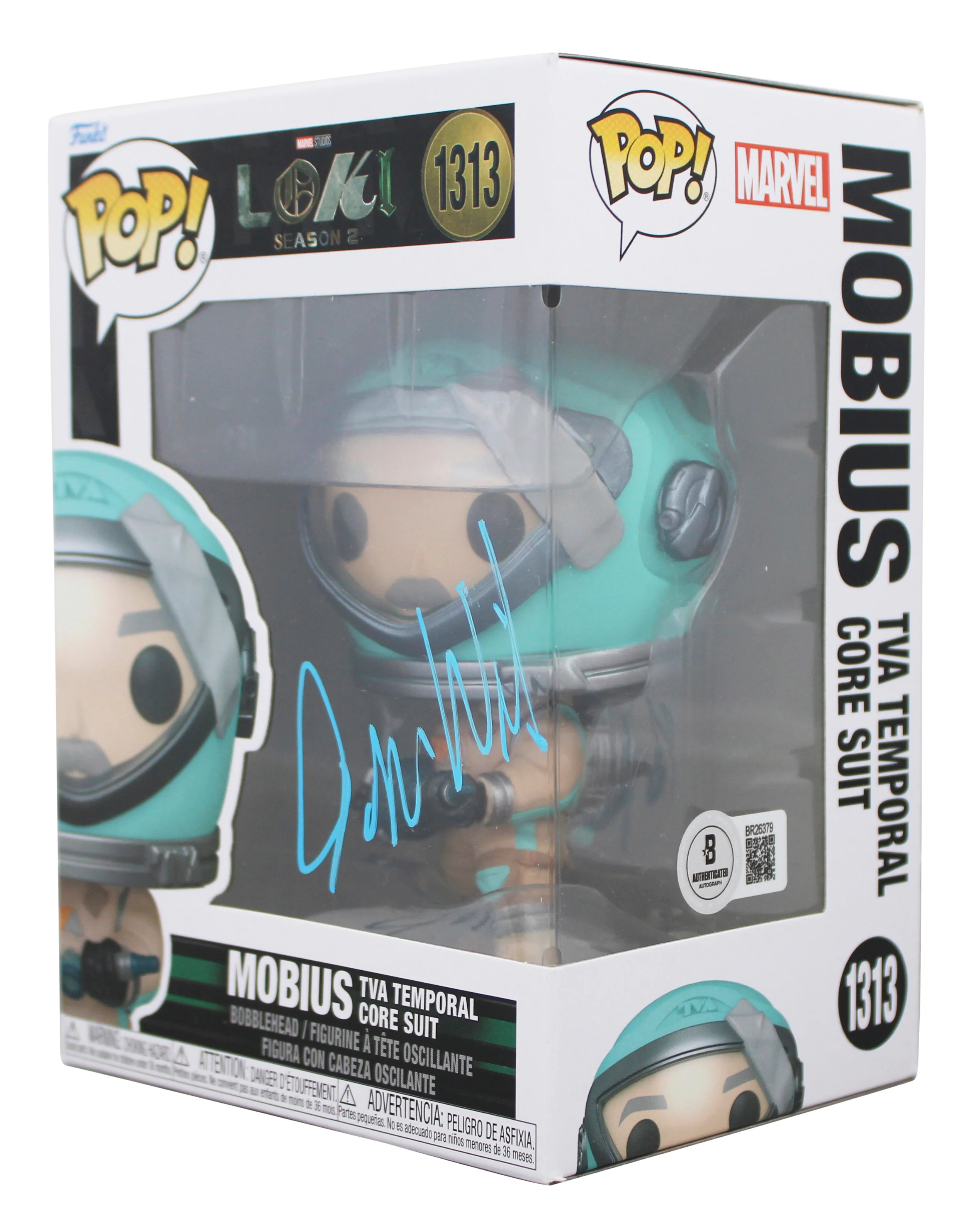 Owen Wilson Loki Signed Mobius #1313 Funko Pop Vinyl Figure BAS #BR26379 - Image 3