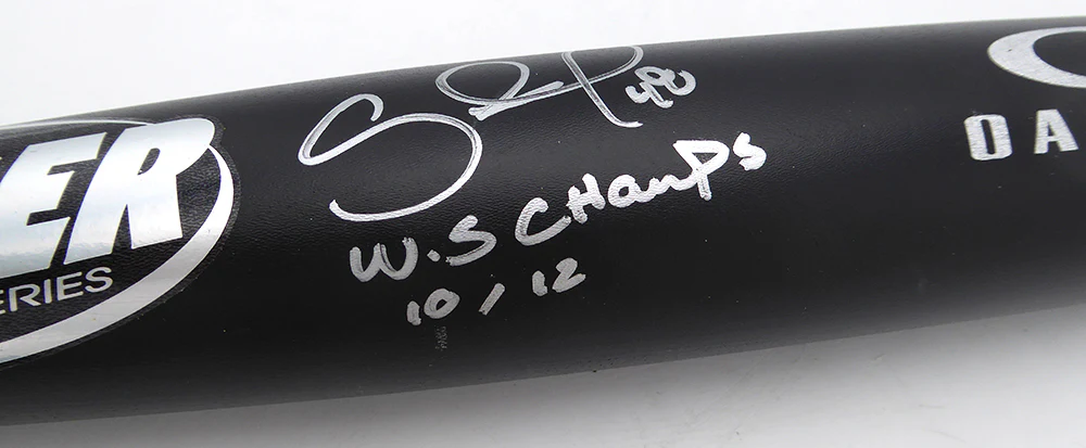 Pablo Sandoval Autographed Oakley Bat San Francisco Giants "WS Champs 10/12" Beckett BAS QR #BU87132 - Image 3