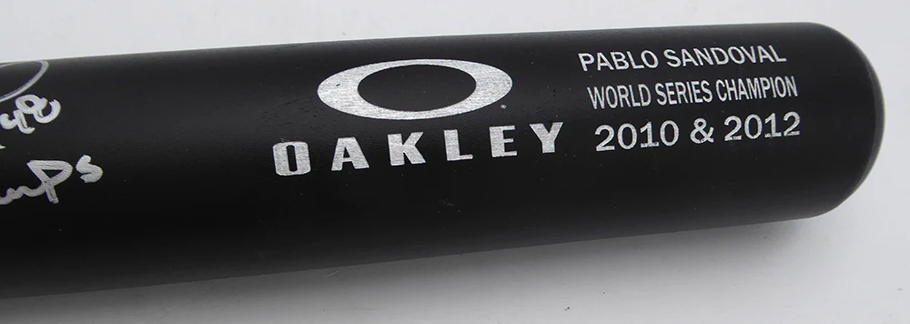 Pablo Sandoval Autographed Oakley Bat San Francisco Giants "WS Champs 10/12" Beckett BAS QR #BU87132 - Image 4