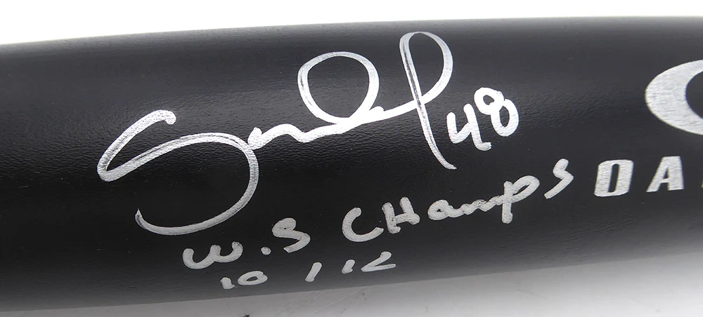 Pablo Sandoval Autographed Oakley Bat San Francisco Giants "WS Champs 10/12" Beckett BAS QR #BU87133 - Image 2