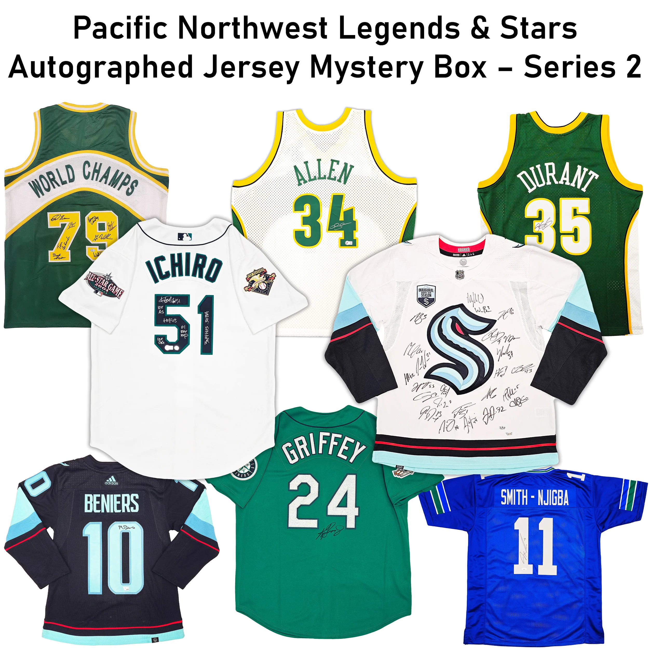 Pacific Northwest Legends & Stars Autographed Jersey Mystery Box Series 2 (1 Signed Jersey + Bonus Prize Chance)