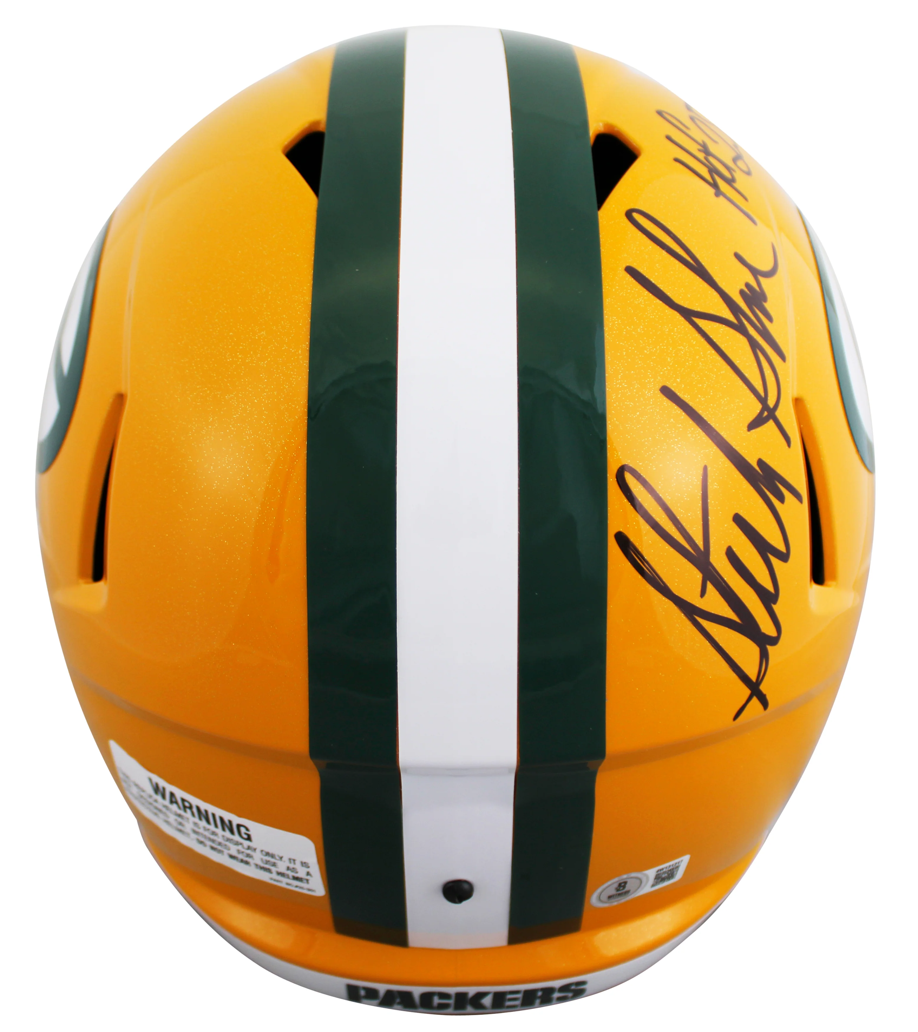 Packers Sterling Sharpe "HOF 25" Signed F/S Speed Rep Helmet W/ Case BAS Witness - Image 4