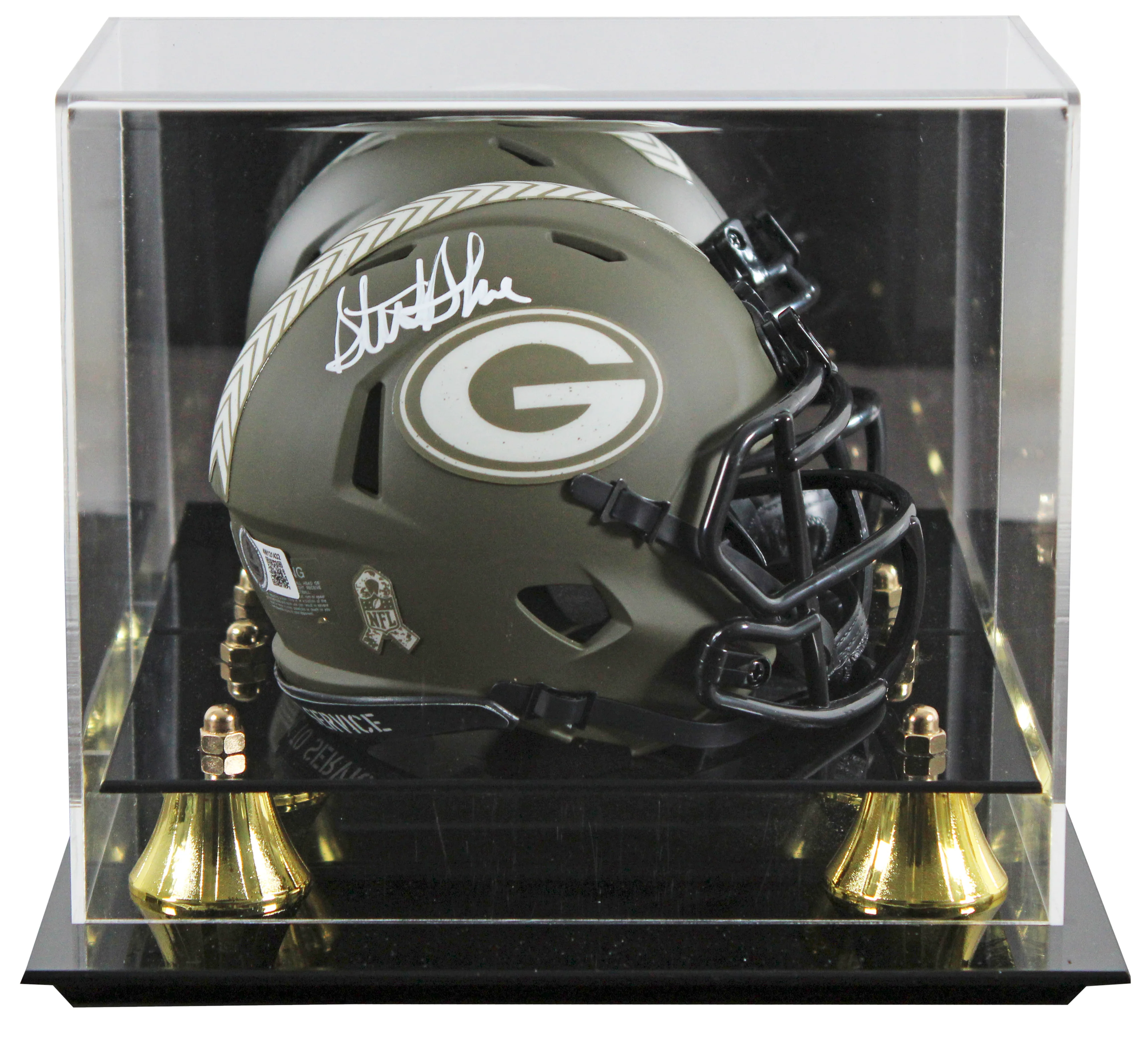 Packers Sterling Sharpe Signed STS Speed Mini Helmet W/ Case BAS Witnessed - Image 2