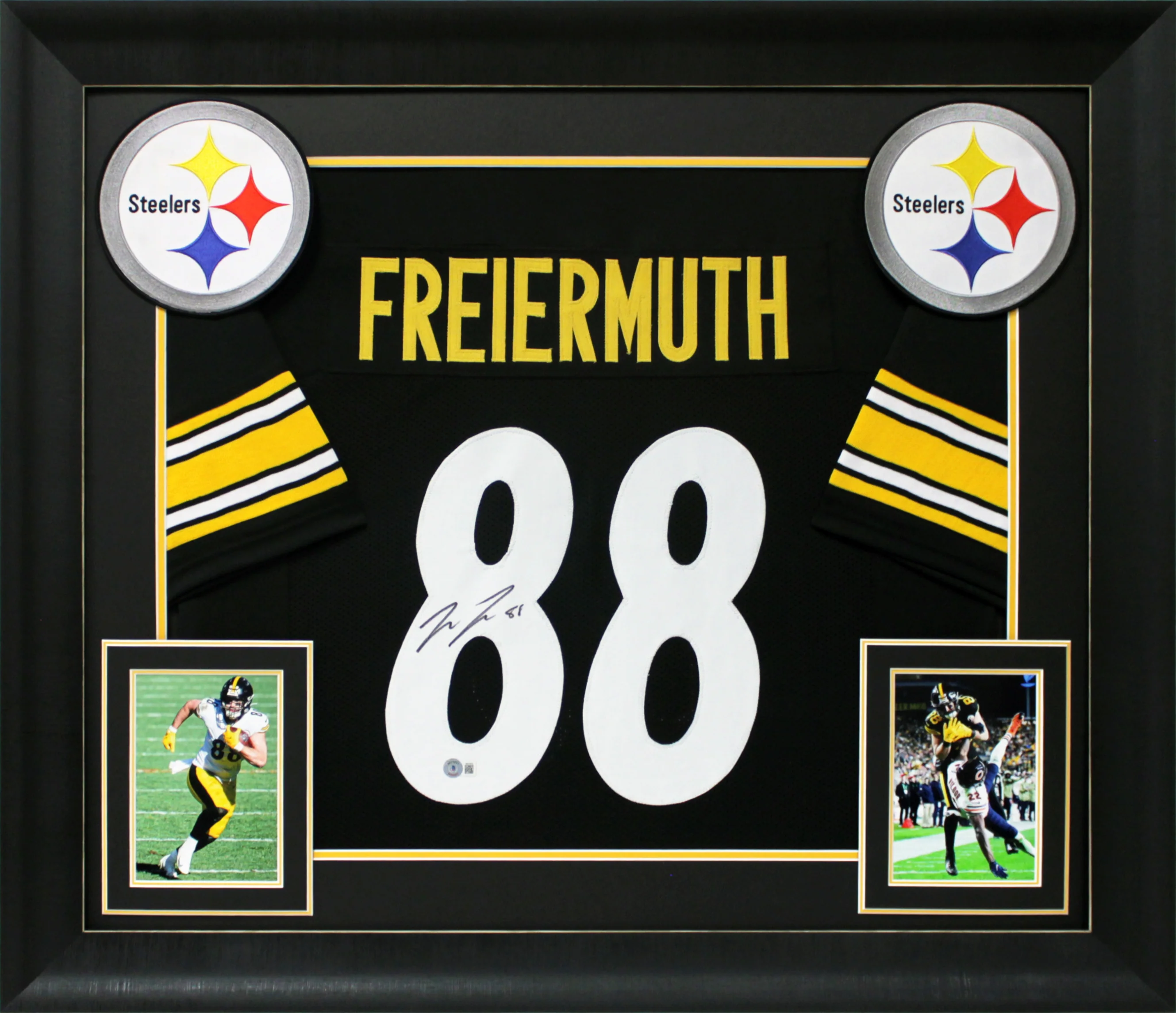 Pat Freiermuth Authentic Signed Black Pro Style Jersey Autographed BAS Witnessed