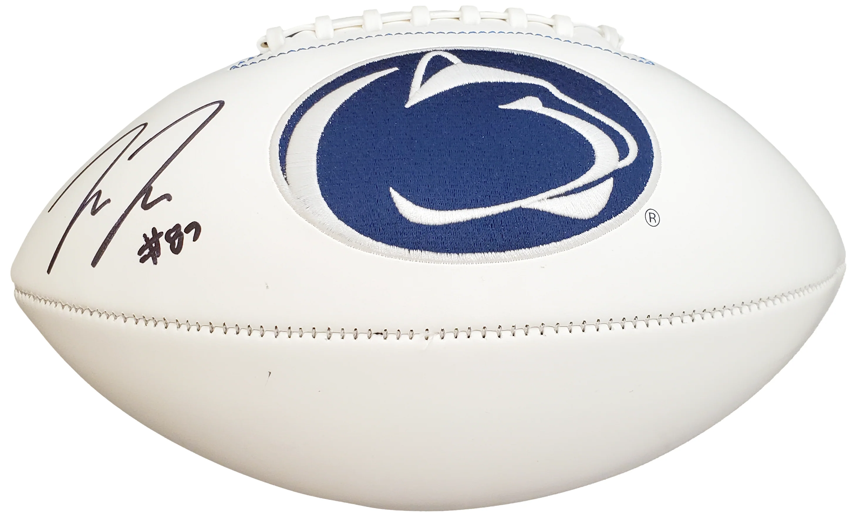 Pat Freiermuth Autographed Penn State Nittany Lions White Logo Football Beckett BAS Stock #191170 - Image 2