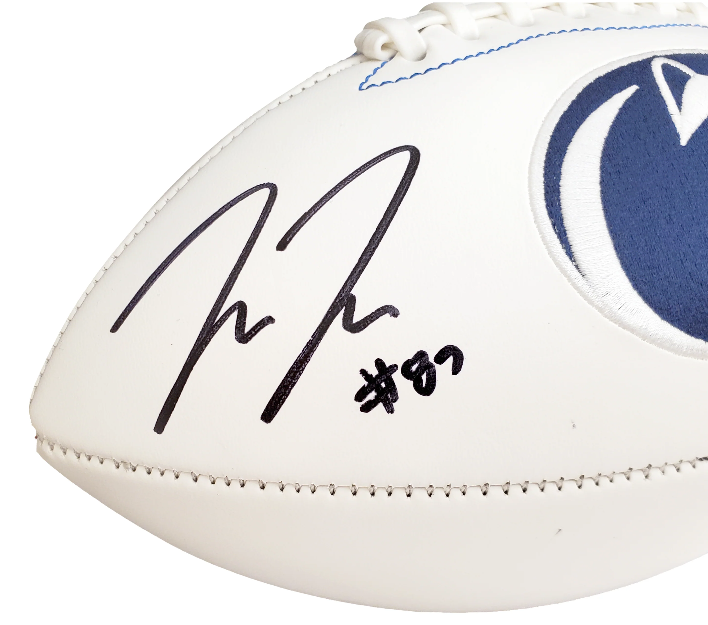 Pat Freiermuth Autographed Penn State Nittany Lions White Logo Football Beckett BAS Stock #191170 - Image 3