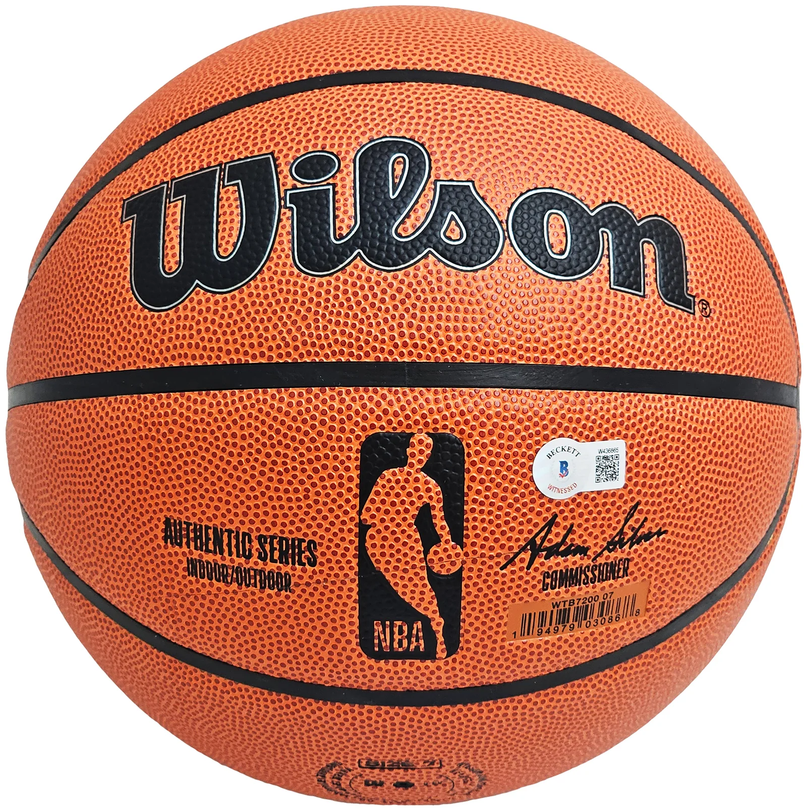 Patrick Ewing Autographed Authentic Indoor/Outdoor Basketball New York Knicks Beckett BAS Witness Stock #214817 - Image 3