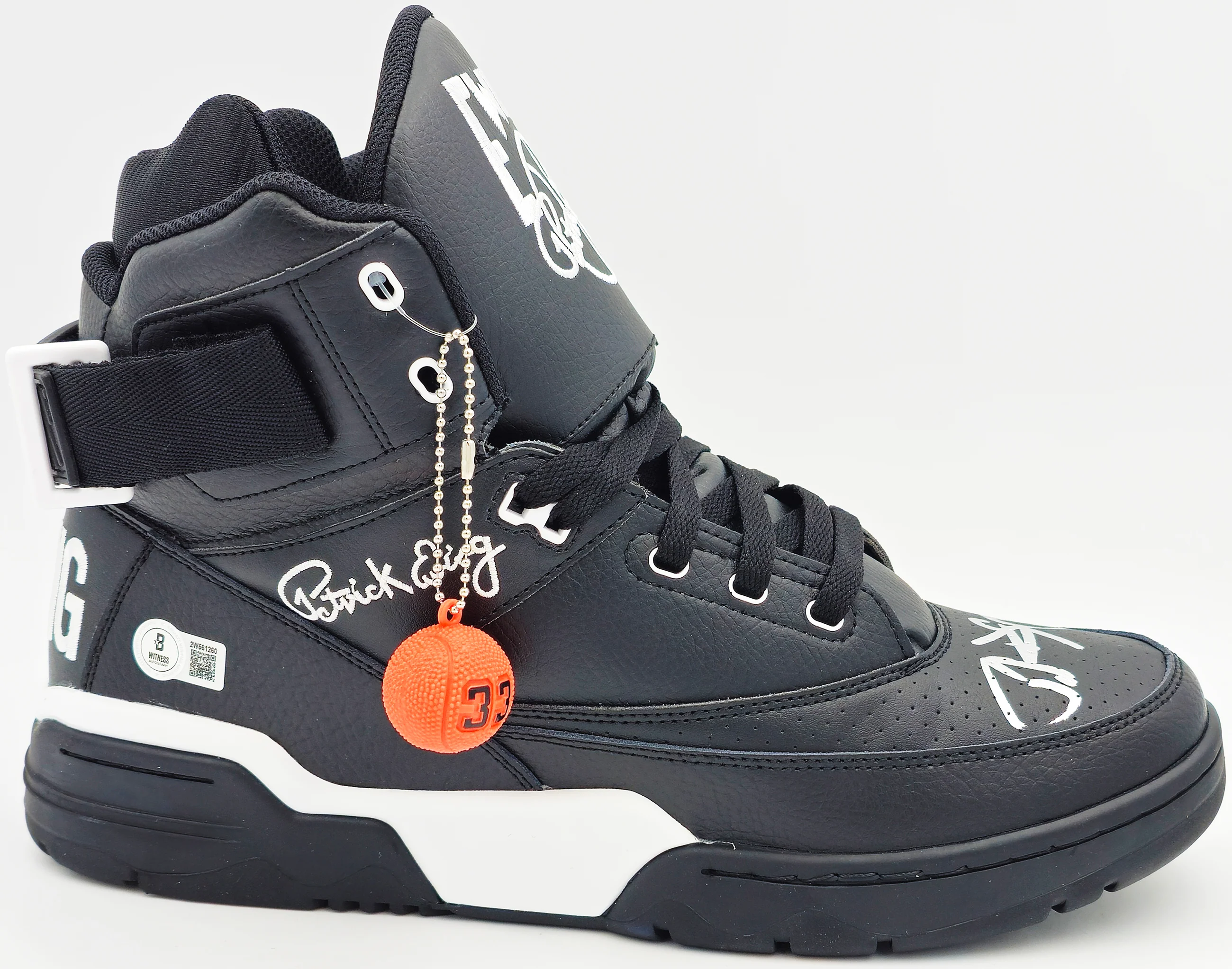 Patrick Ewing Autographed Black Ewing Athletics 33 HI Right Shoe New York Knicks Size 13 Beckett BAS Witness Stock #236552 - Image 3