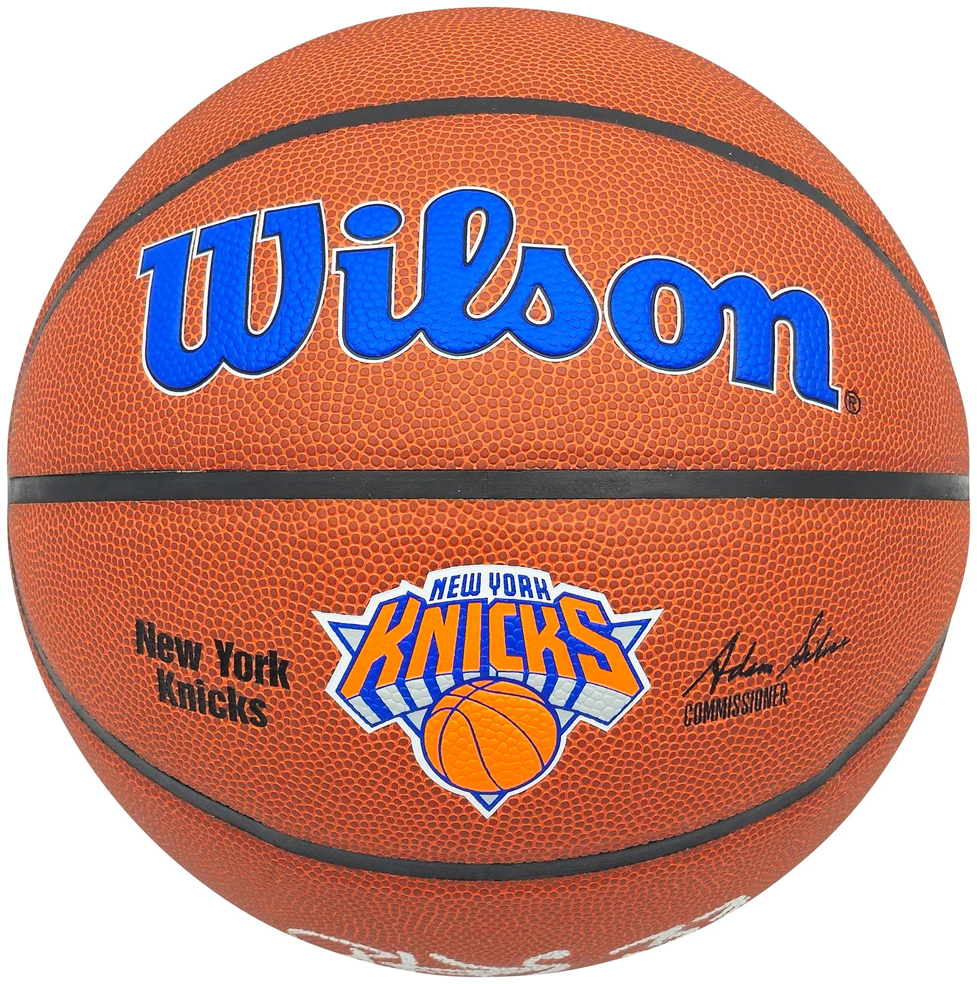 Patrick Ewing Autographed Composite Leather New York Knicks Logo Basketball Beckett BAS Witness Stock #236549 - Image 3