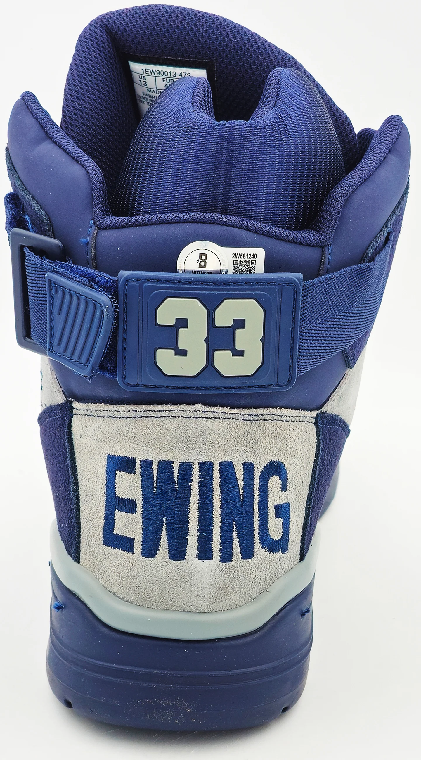 Patrick Ewing Autographed Navy & Grey Ewing Athletics 33 HI OG Left Shoe Georgetown Hoyas Size 13 W/ Box Beckett BAS Witness Stock #236555 - Image 5