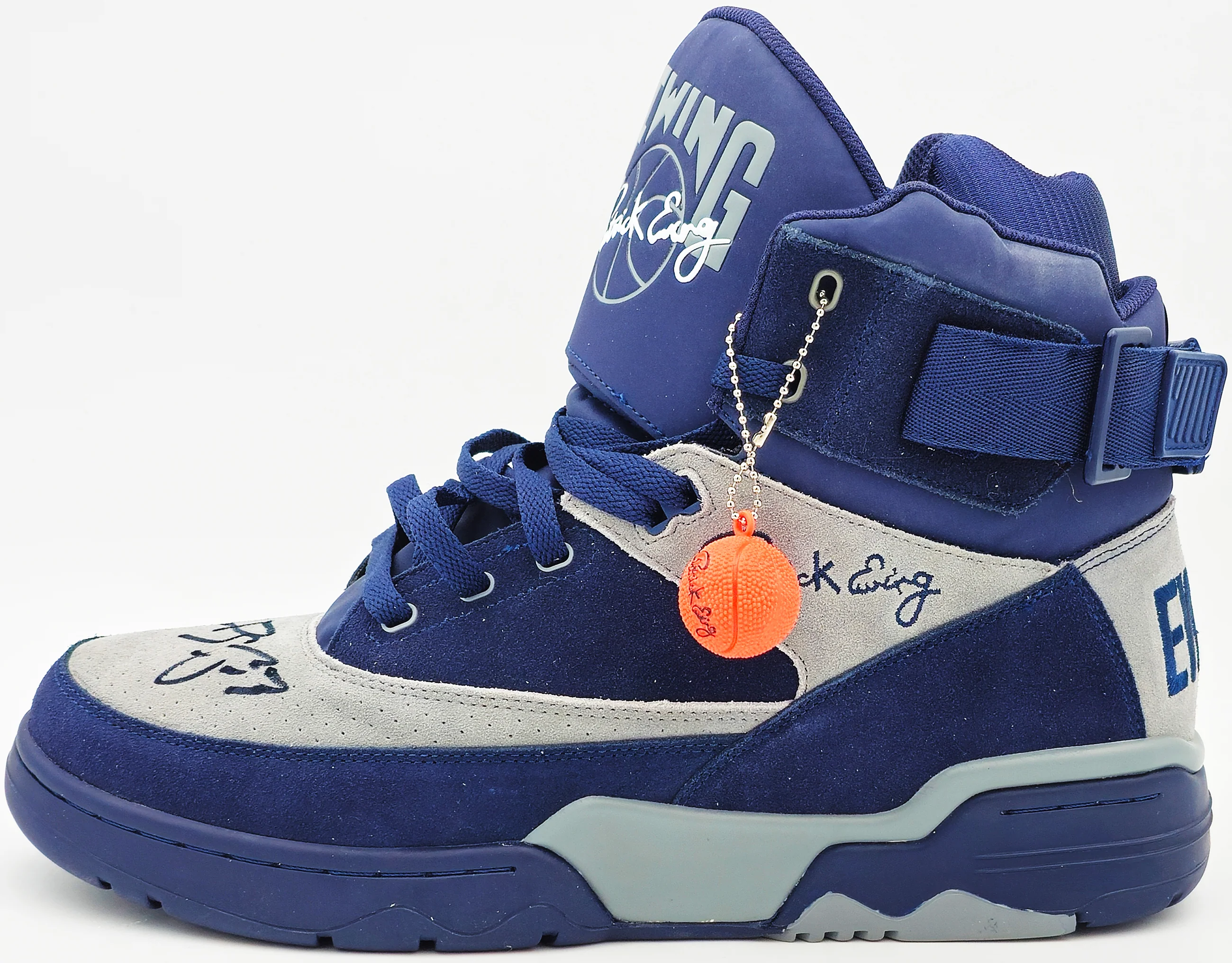Patrick Ewing Autographed Navy & Grey Ewing Athletics 33 HI OG Left Shoe Georgetown Hoyas Size 14 W/ Box Beckett BAS Witness Stock #236557 - Image 3