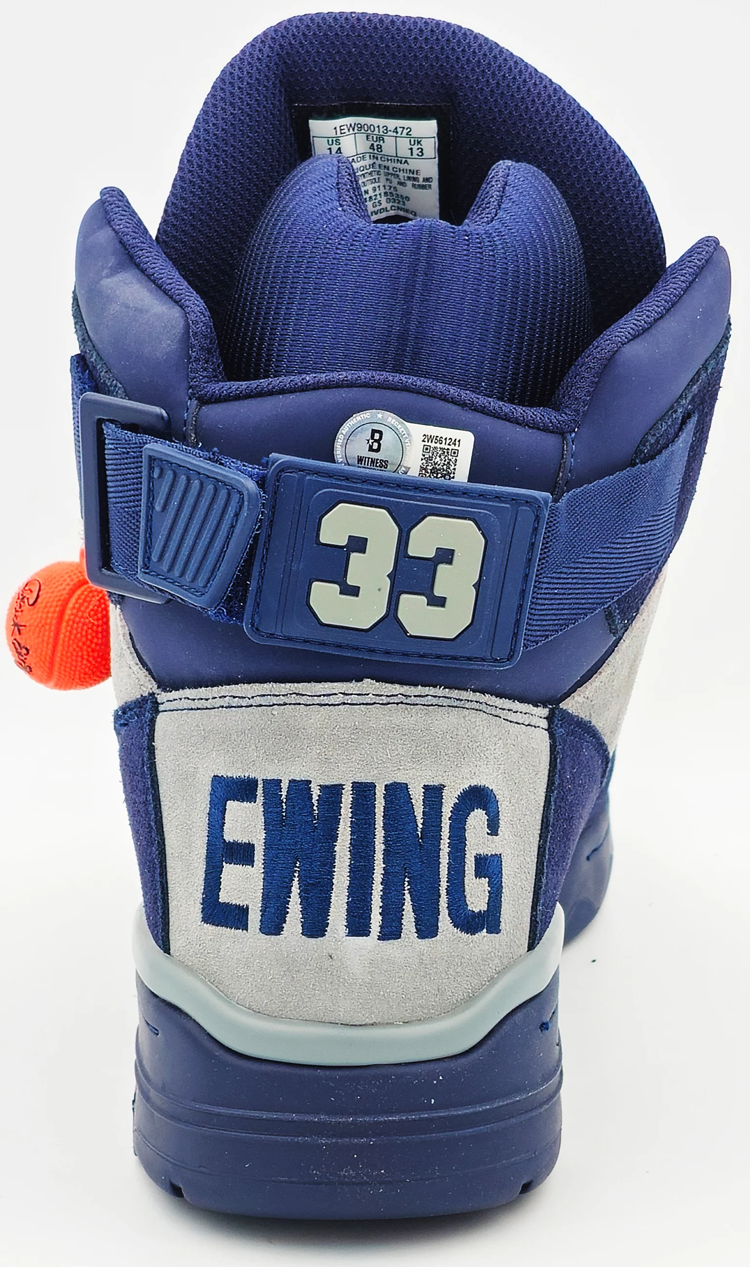 Patrick Ewing Autographed Navy & Grey Ewing Athletics 33 HI OG Left Shoe Georgetown Hoyas Size 14 W/ Box Beckett BAS Witness Stock #236557 - Image 5