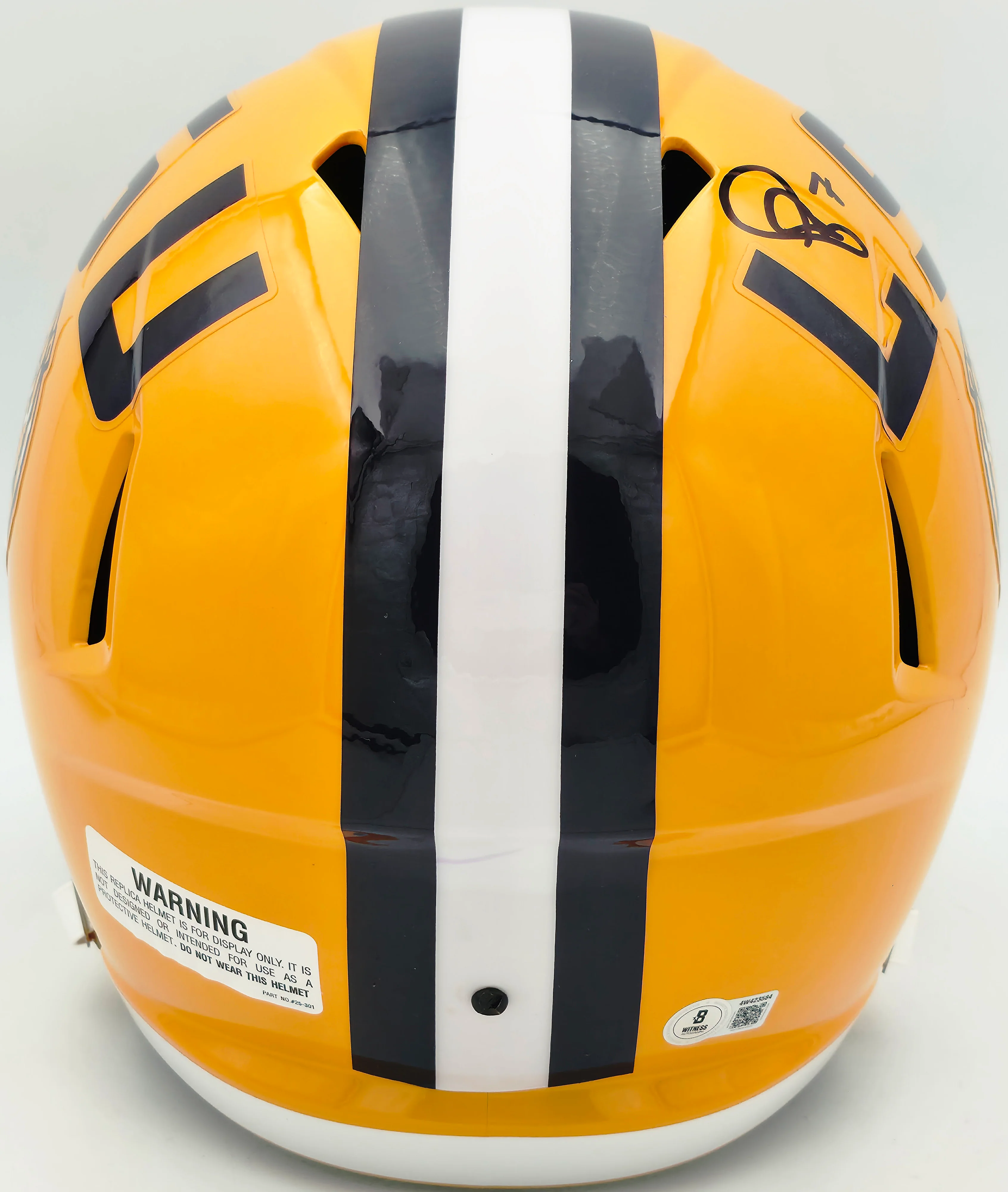 Patrick Peterson Autographed LSU Tigers Yellow Full Size Speed Replica Helmet Beckett BAS Witness Stock #259969 - Image 4