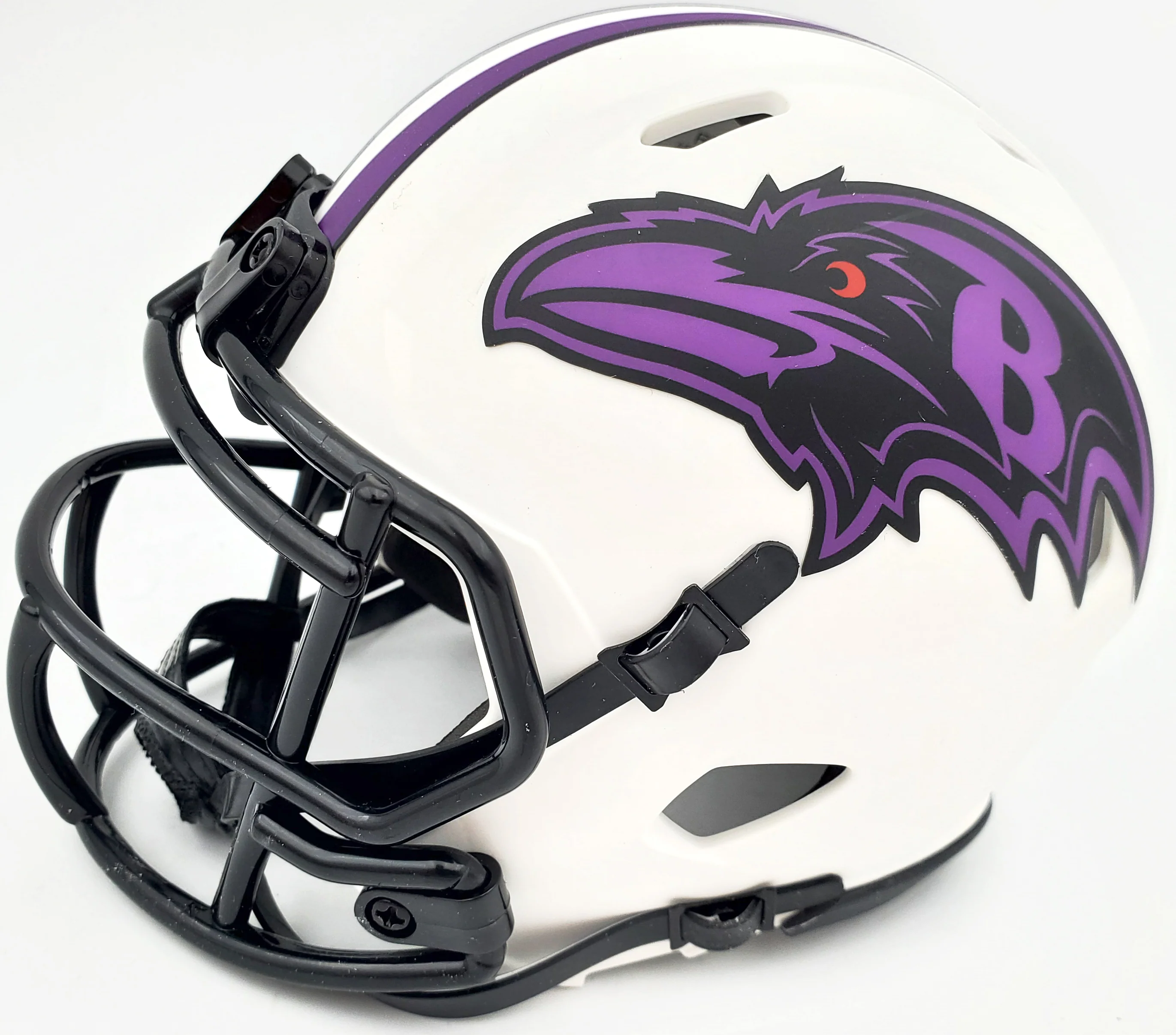 Patrick Queen Autographed Baltimore Ravens Lunar Eclipse White Mini Helmet Beckett BAS Stock #191550 - Image 4