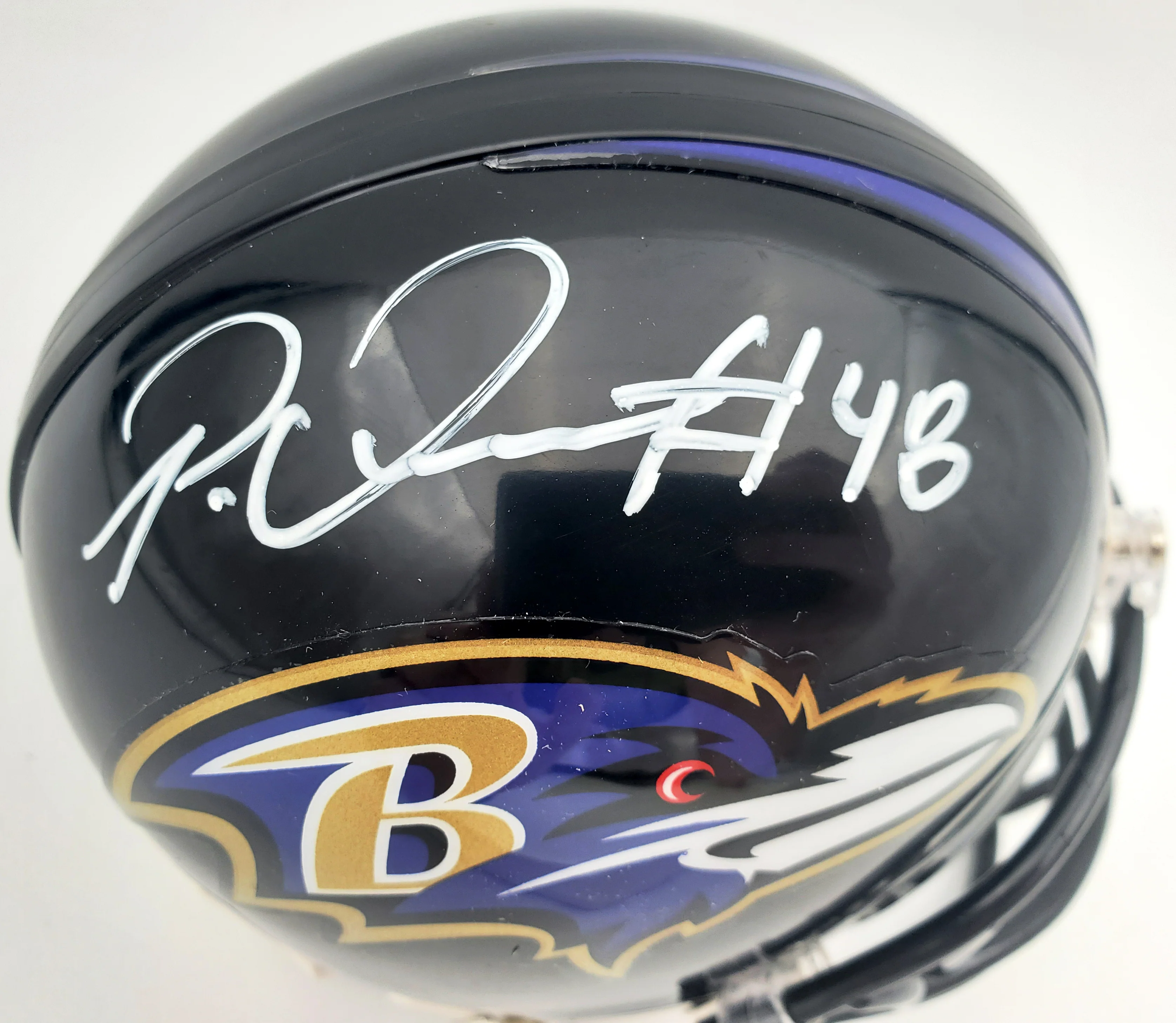Patrick Queen Autographed Baltimore Ravens Mini Helmet Beckett BAS Stock #185831 - Image 2