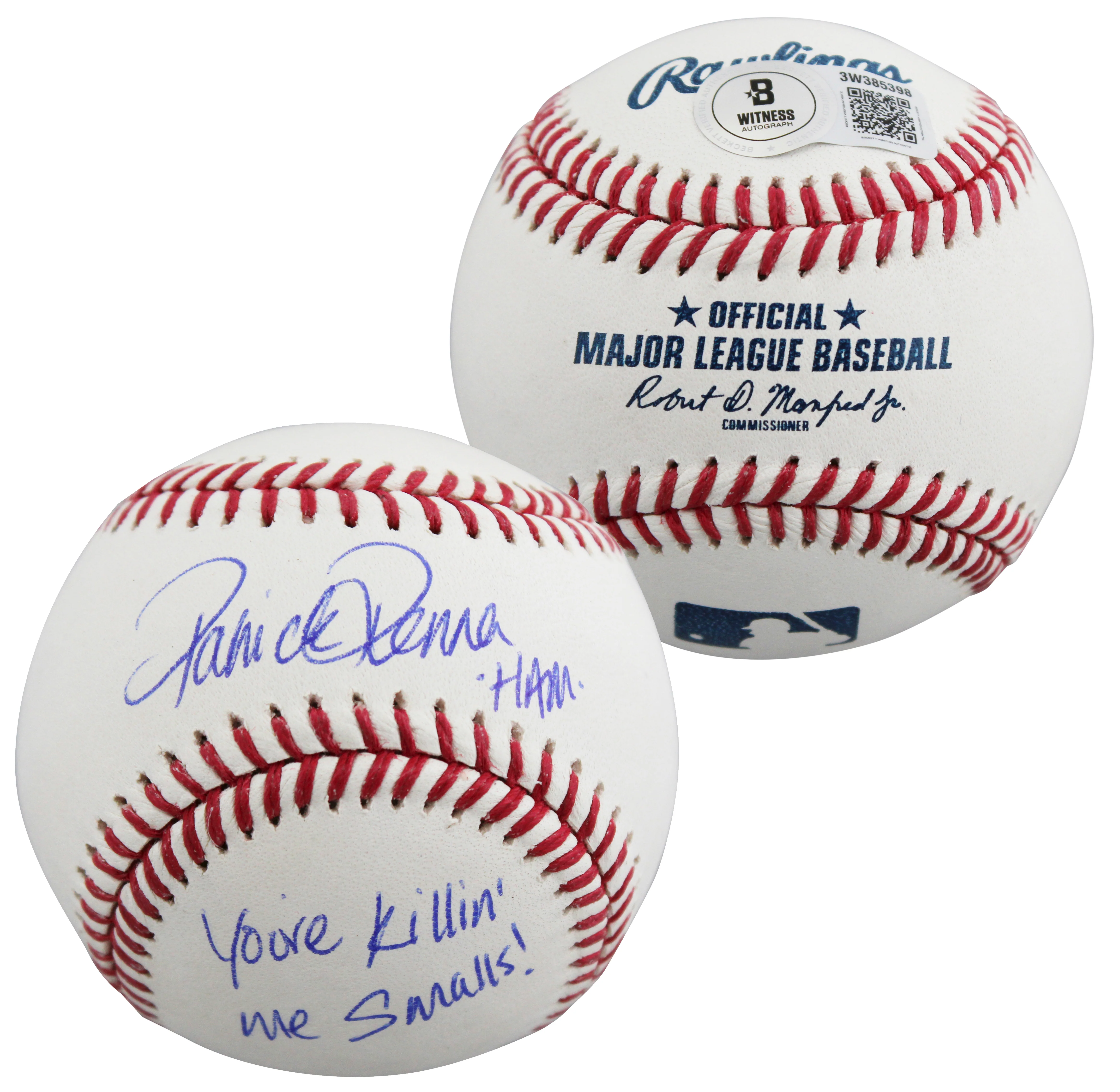 Patrick Renna The Sandlot "2x Insc" Authentic Signed Baseball W/ Case BAS Wit - Image 3